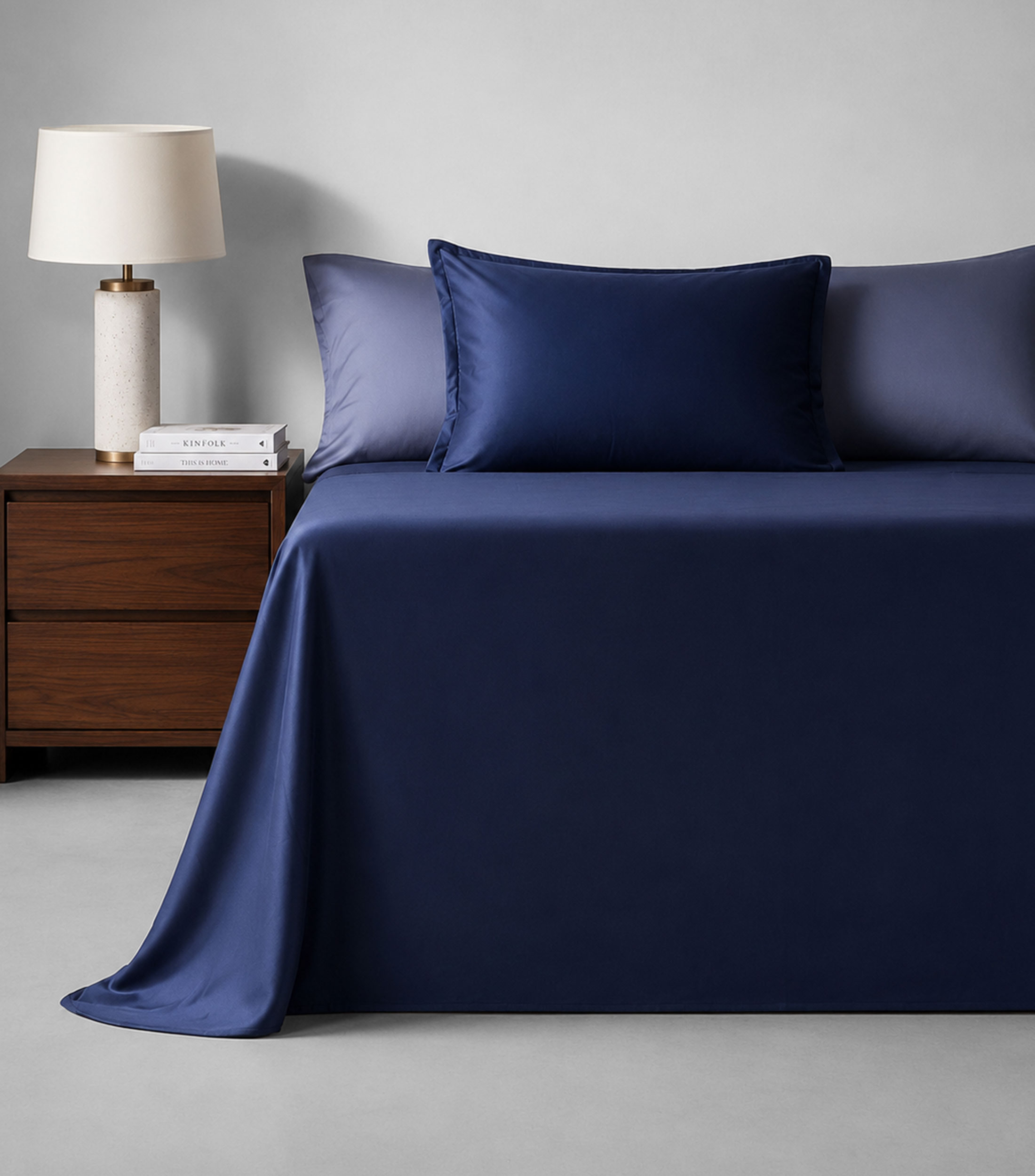 Funda para almohada king size azul marino
