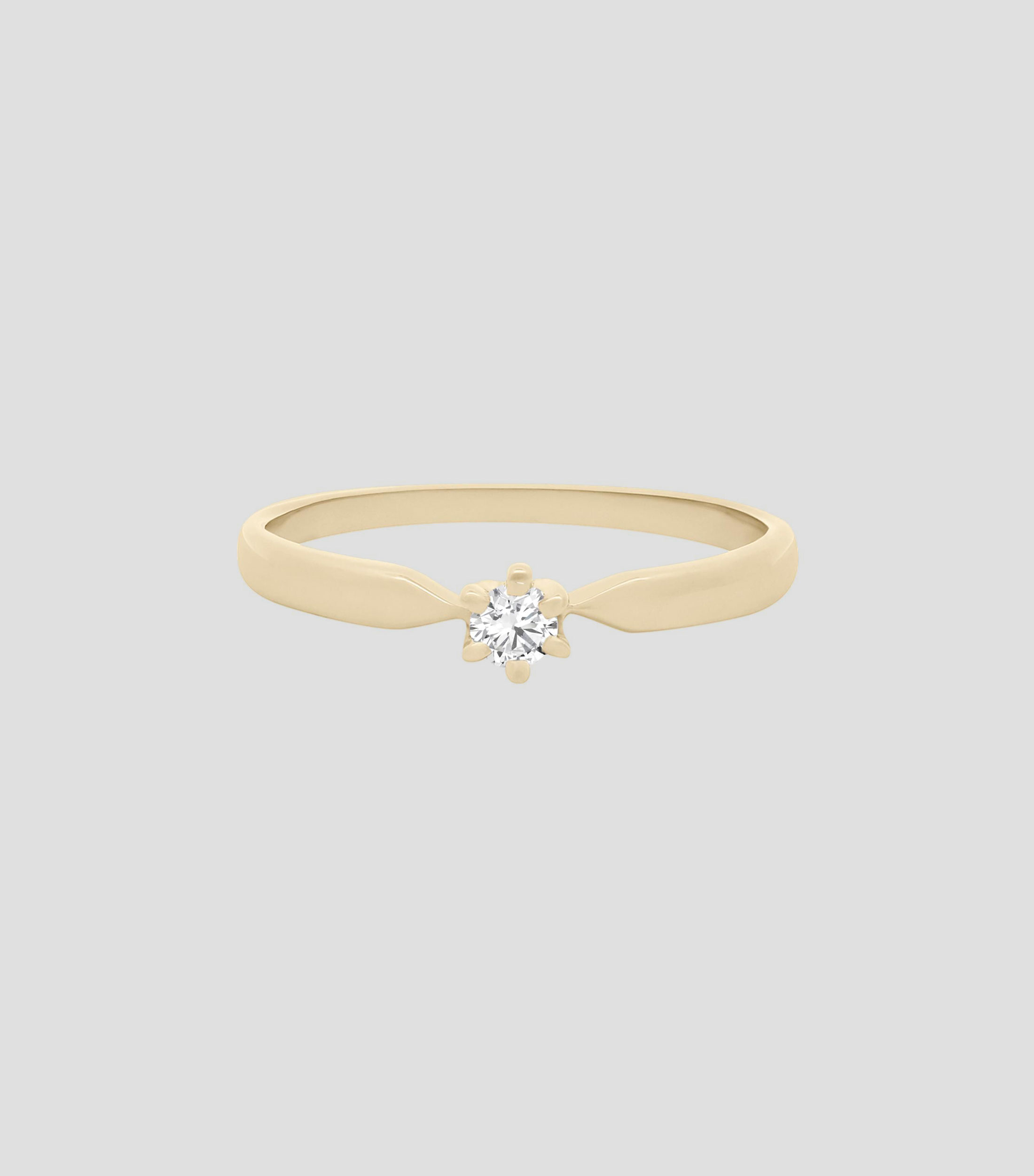 Anillo solitario en oro de 14 Kilates Mujer
