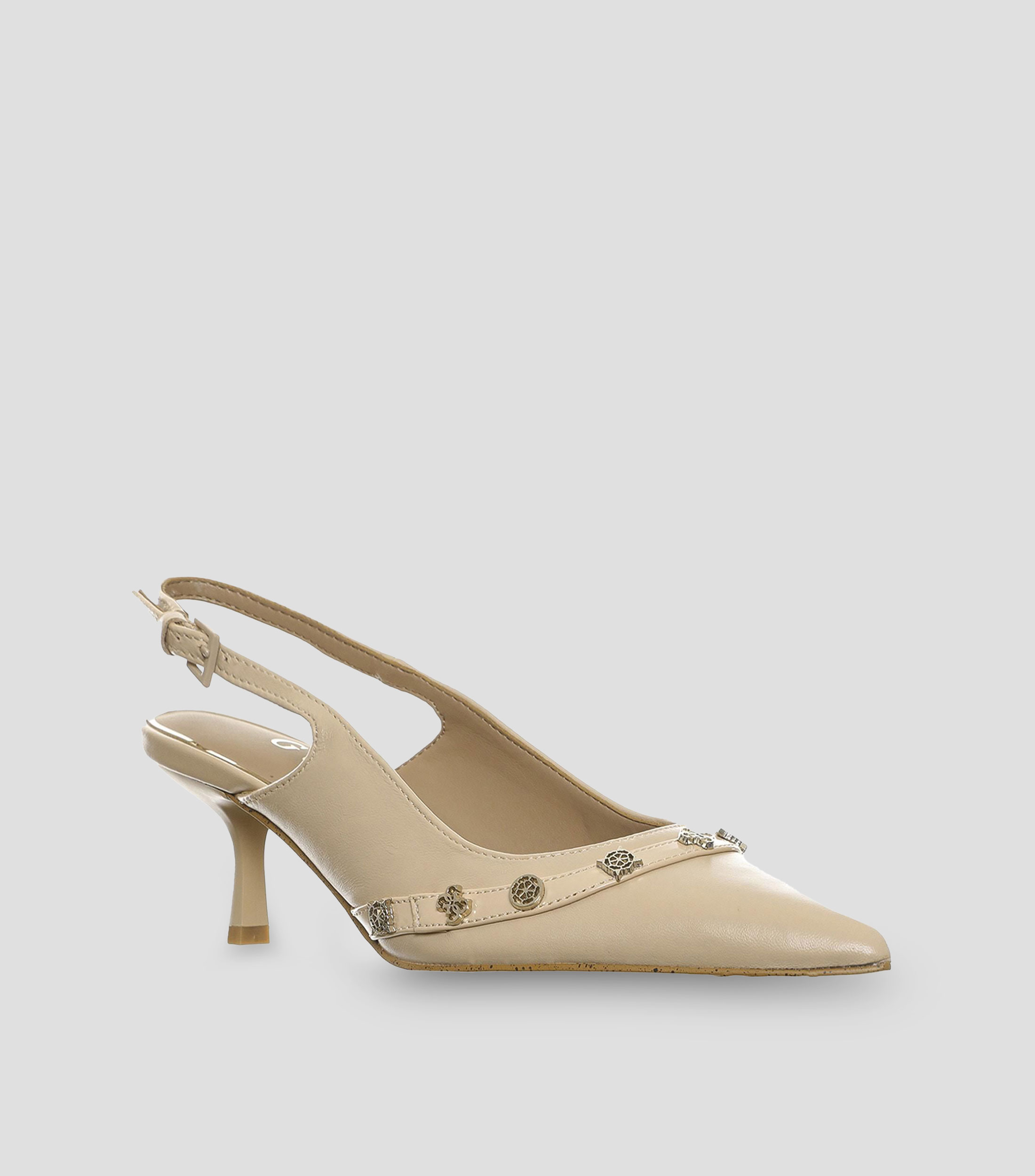 Zapatillas slingback con tacón bajo de aguja Mujer