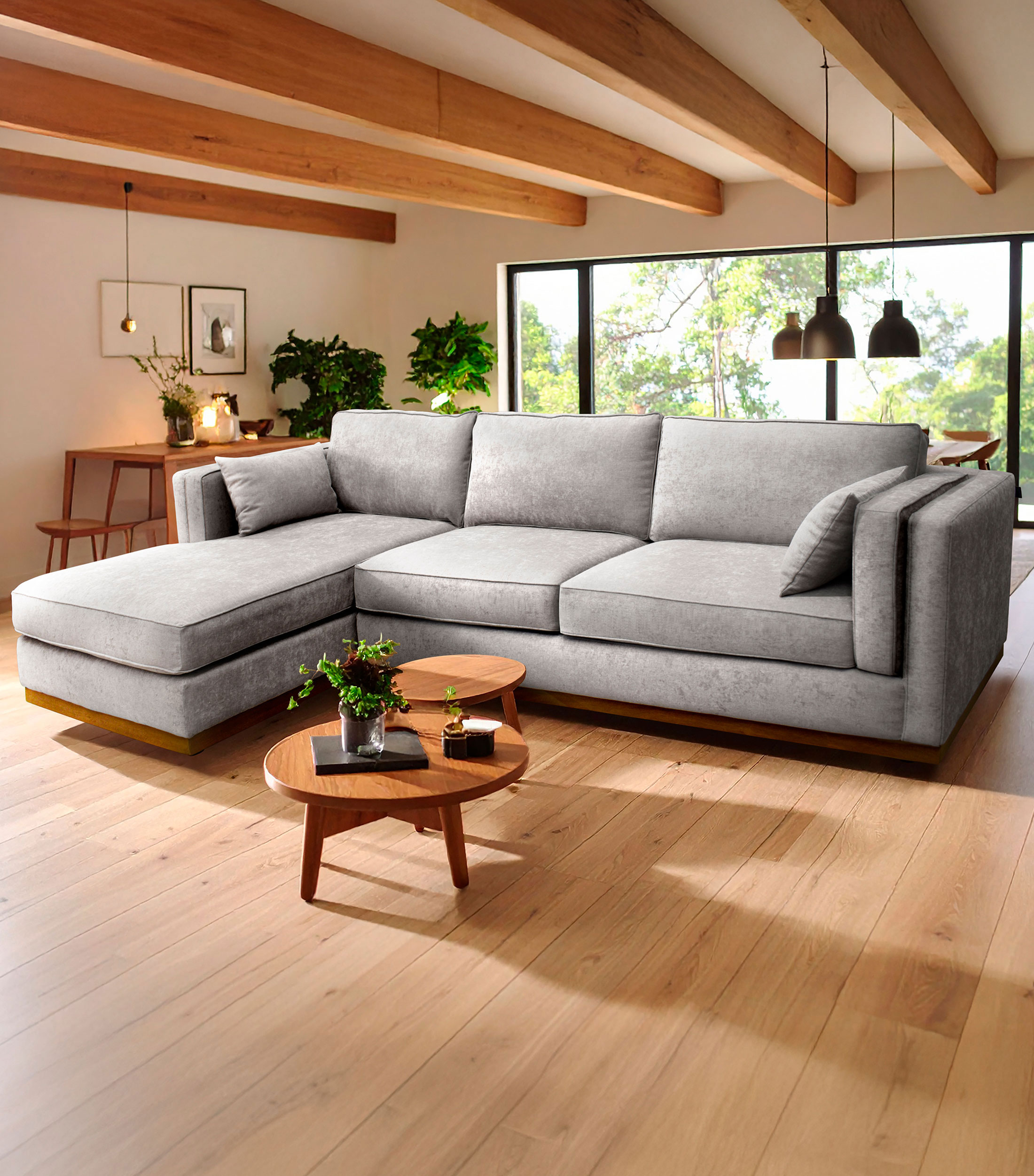 Sala modular izquierda de 3 Asientos Hayden Gris