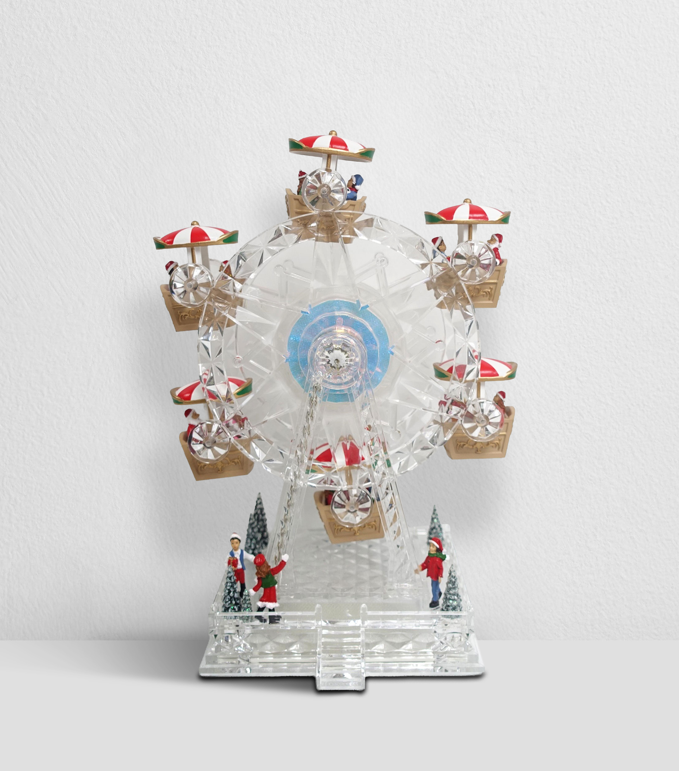 Figura decorativa Navideña Rueda de la fortuna con luz y música