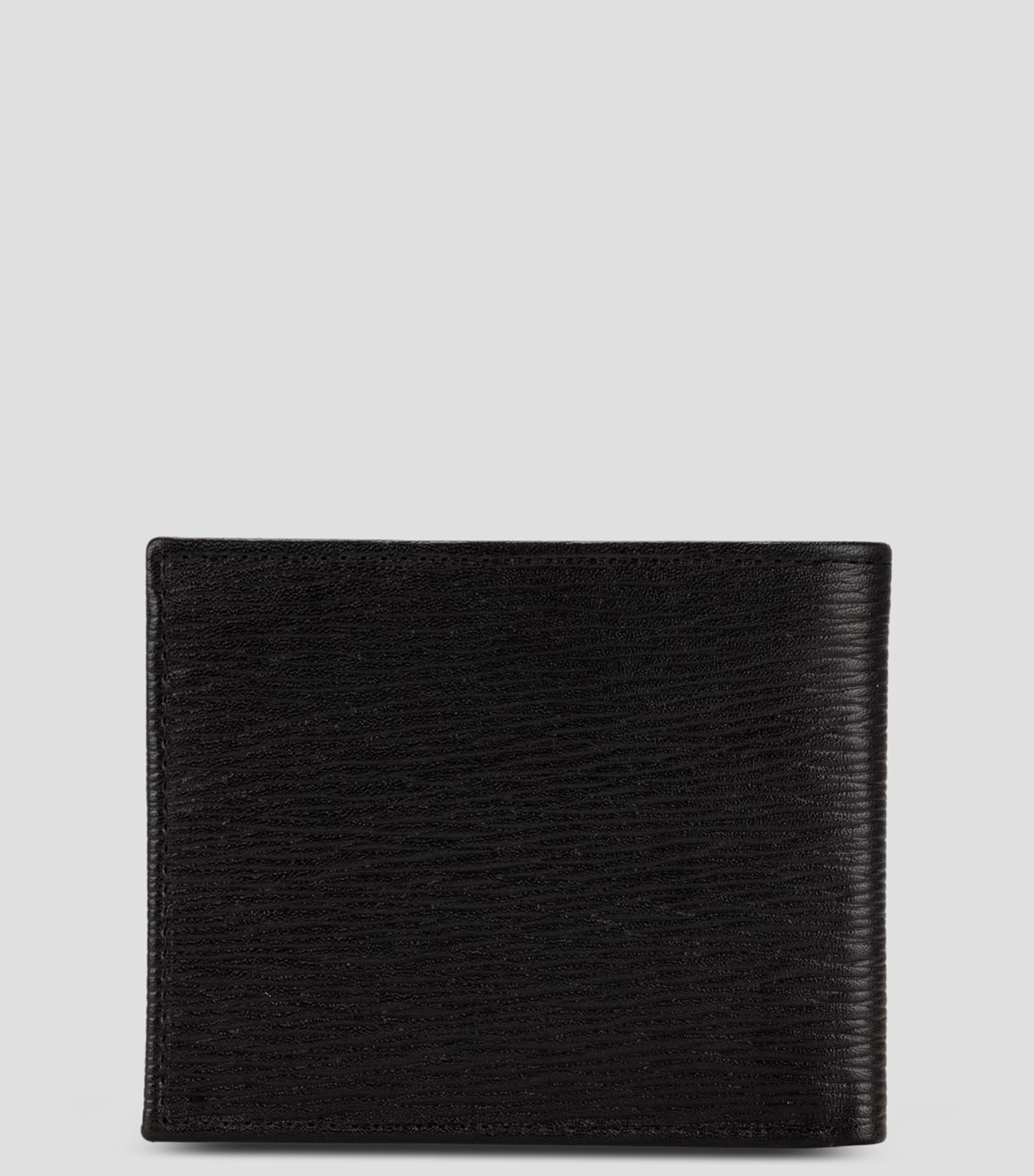 Cartera bifold negra en piel estampada Hombre