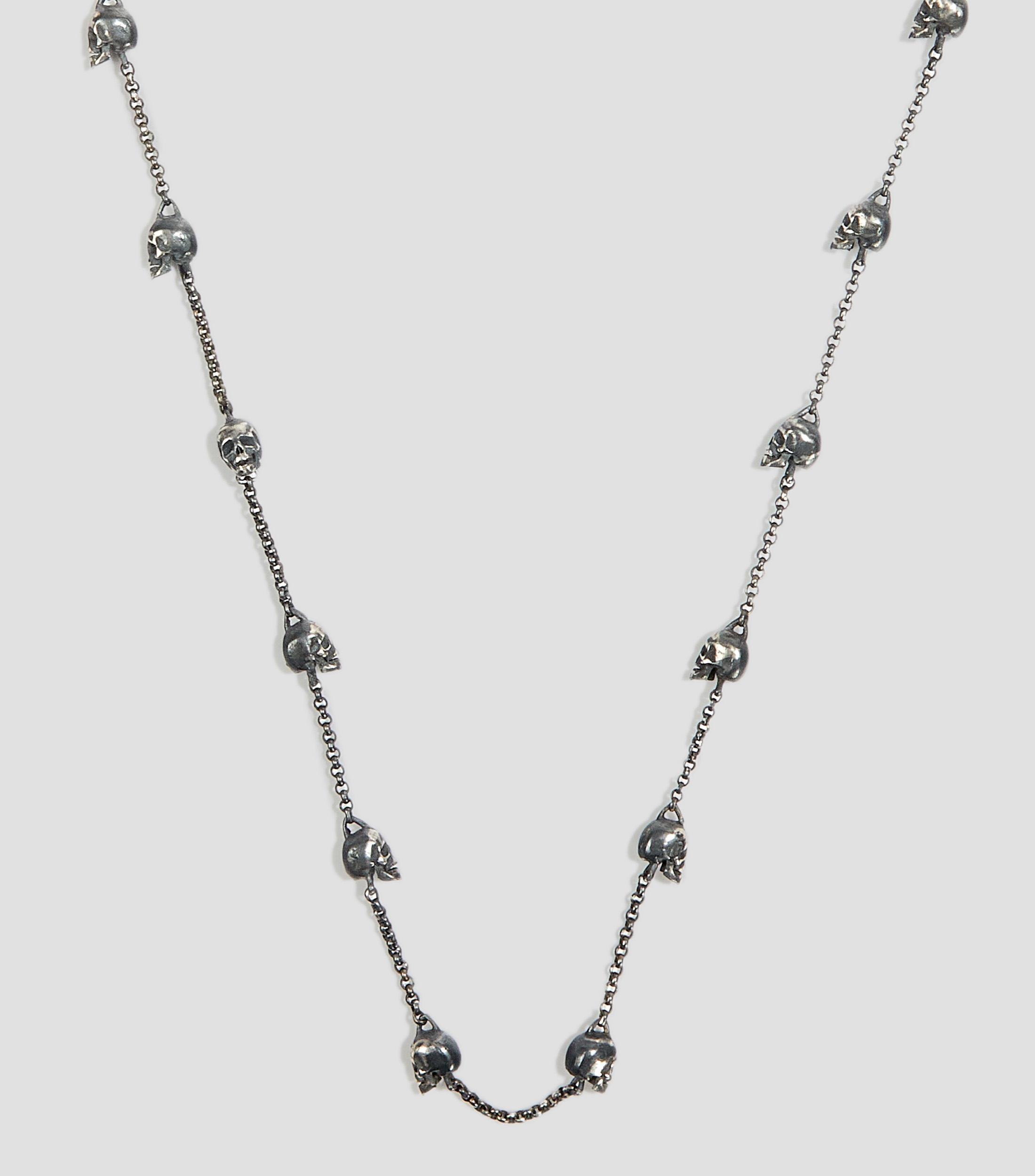 Collar Calaveras en plata .925 Hombre