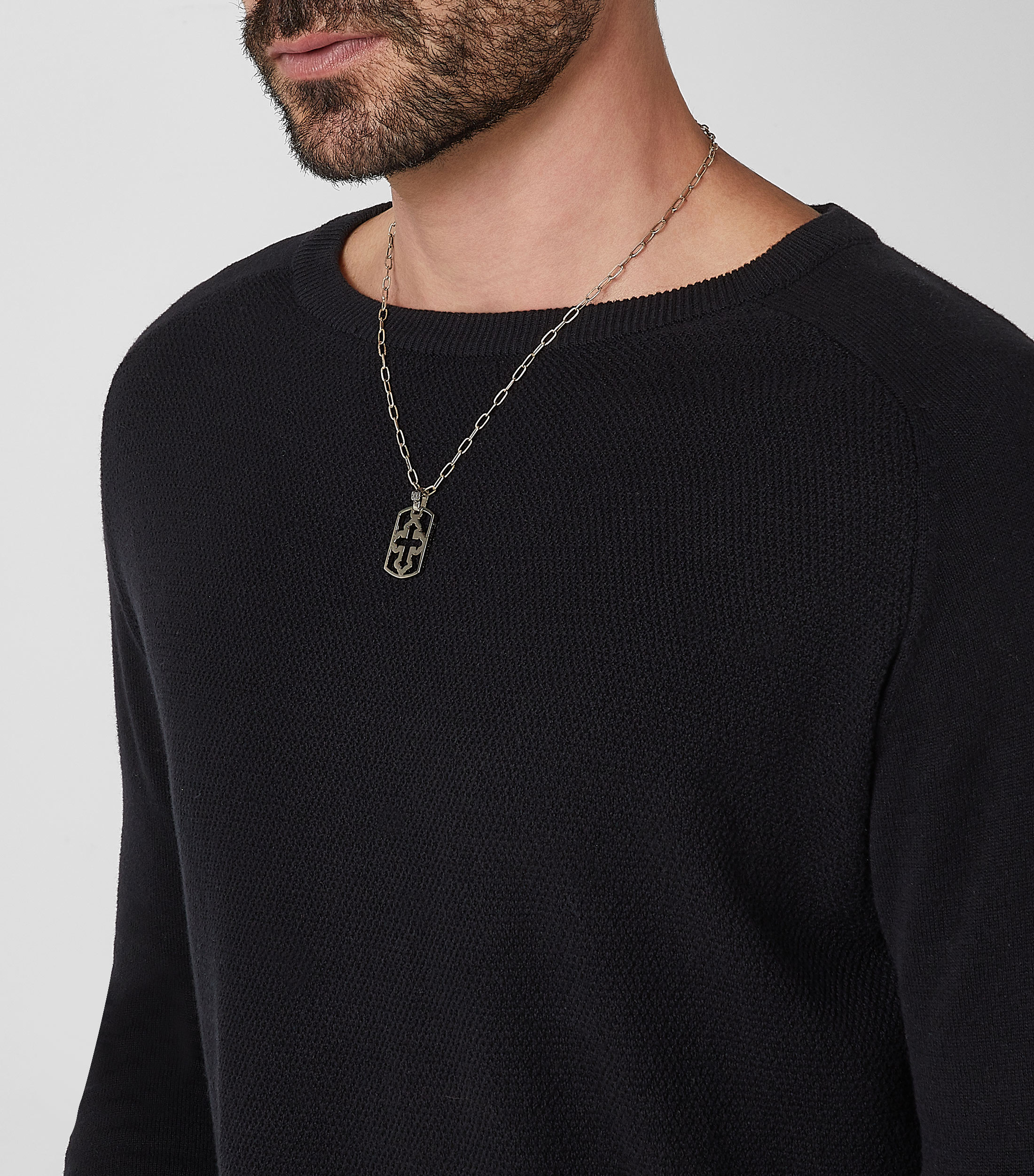 Dije de cruz con cadena en Plata .925 Hombre