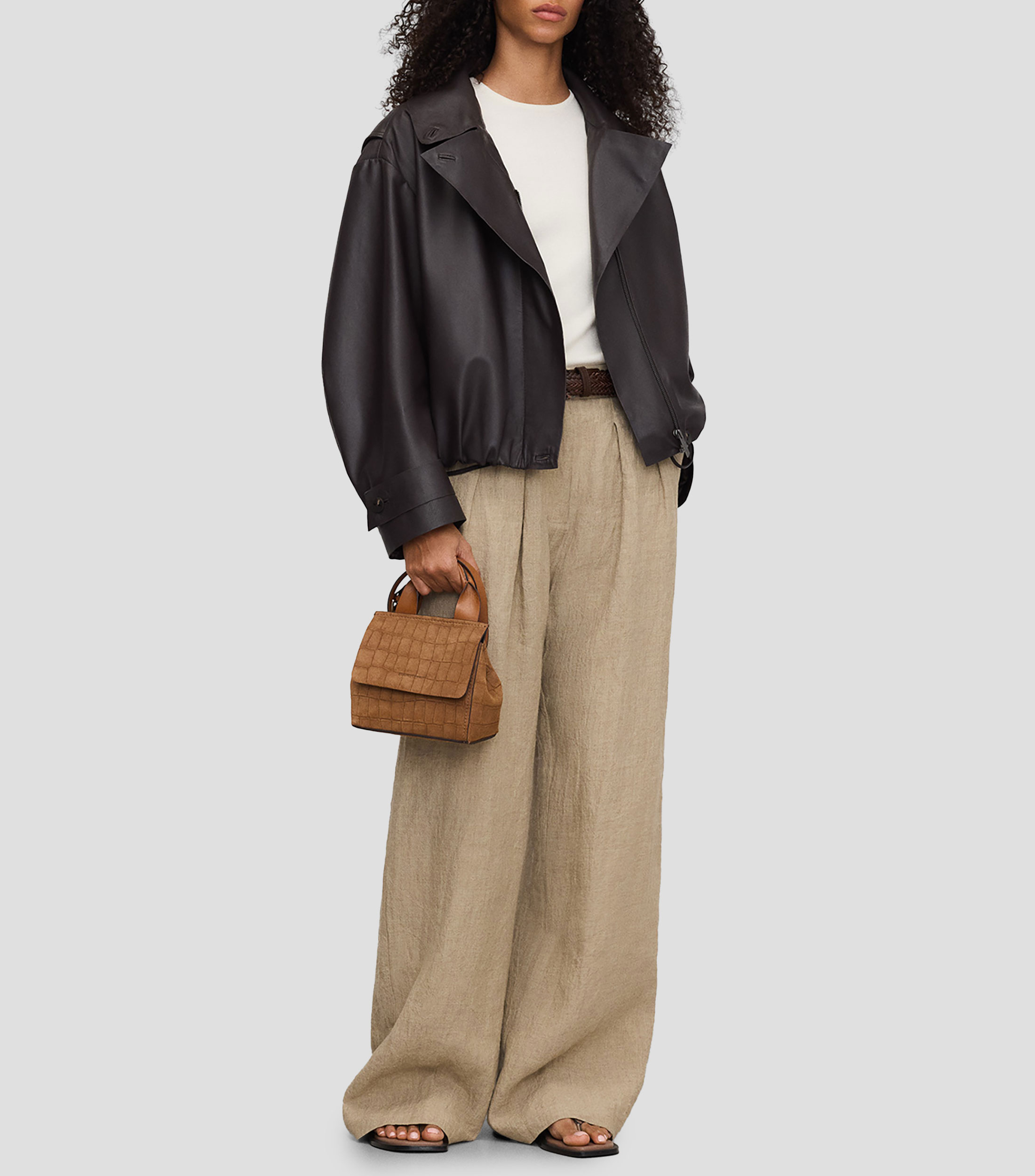 Bolsa crossbody en piel mini city liso Mujer