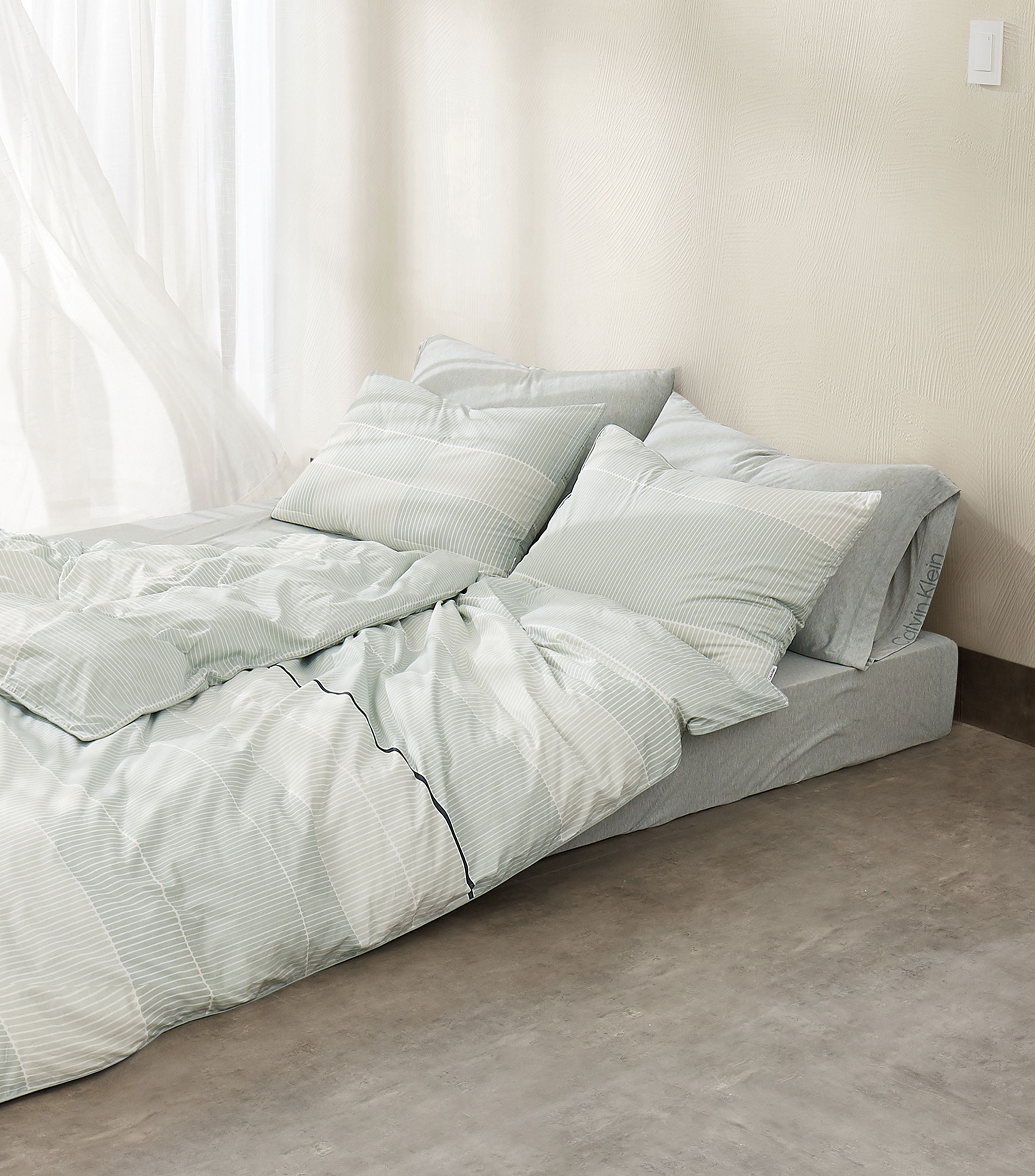 Calvin Klein Home Set de funda para duvet King Size Mono Essent Menta