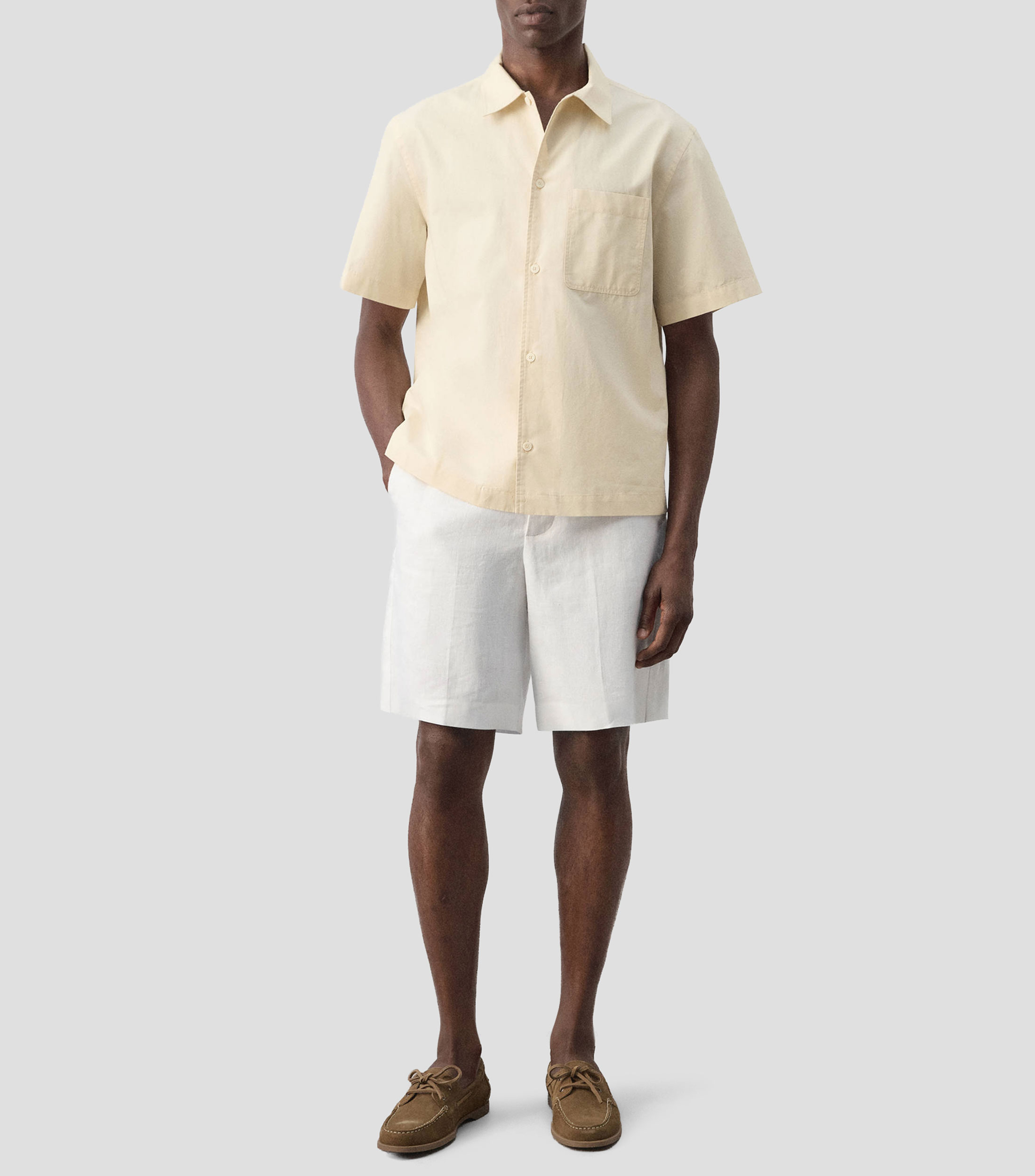 Camisa lisa manga corta Hombre