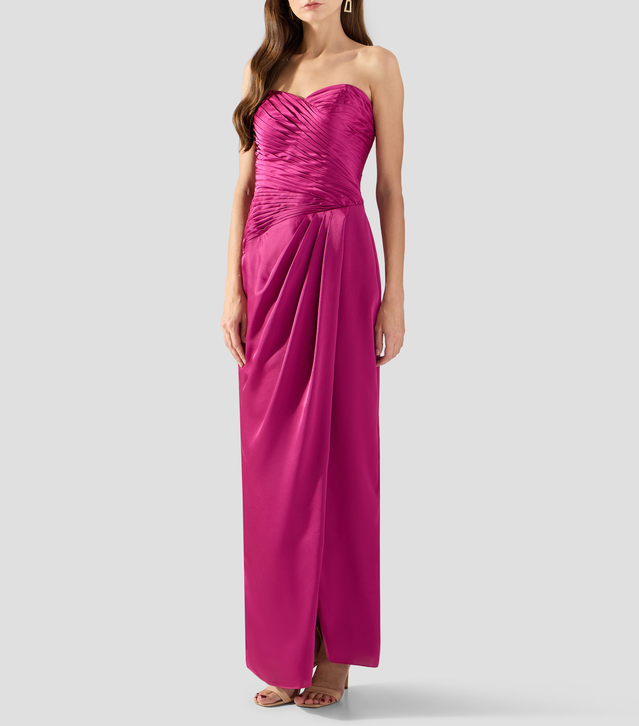 Vestido largo liso Mujer
