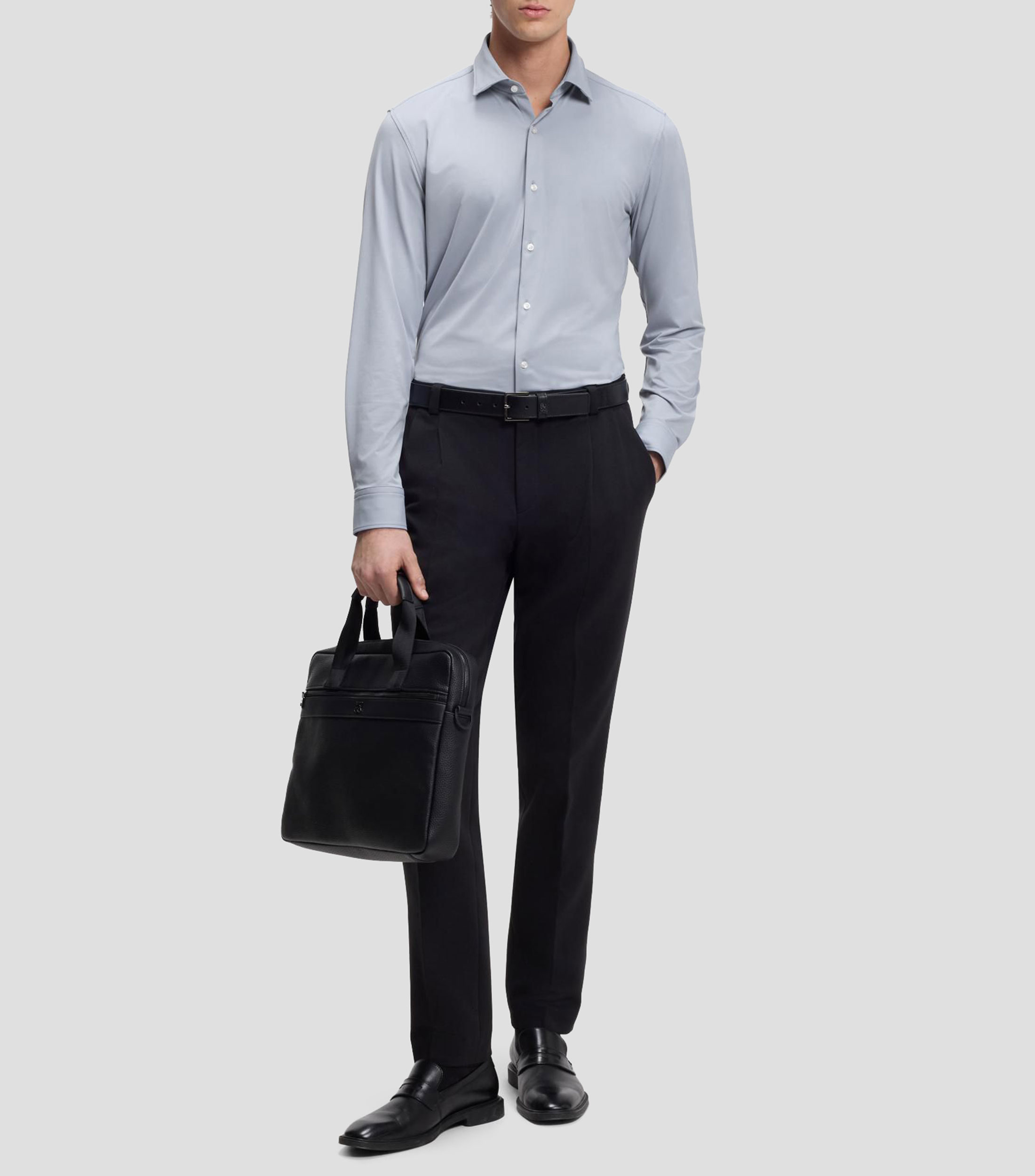 Camisa slim de punto elástico técnico Hombre