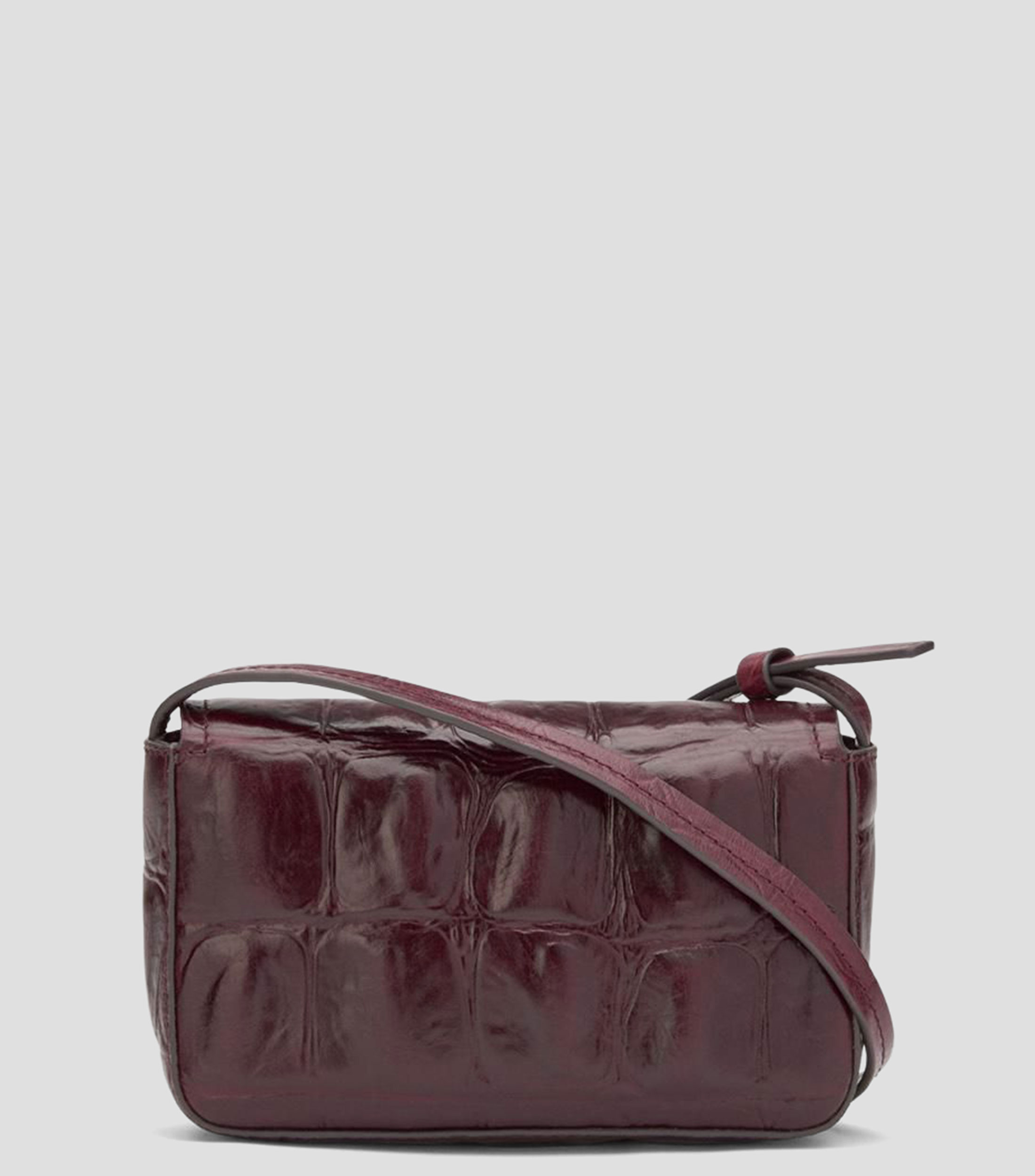 Bolsa mini crossbody en piel con grabado efecto coco sólido Mujer