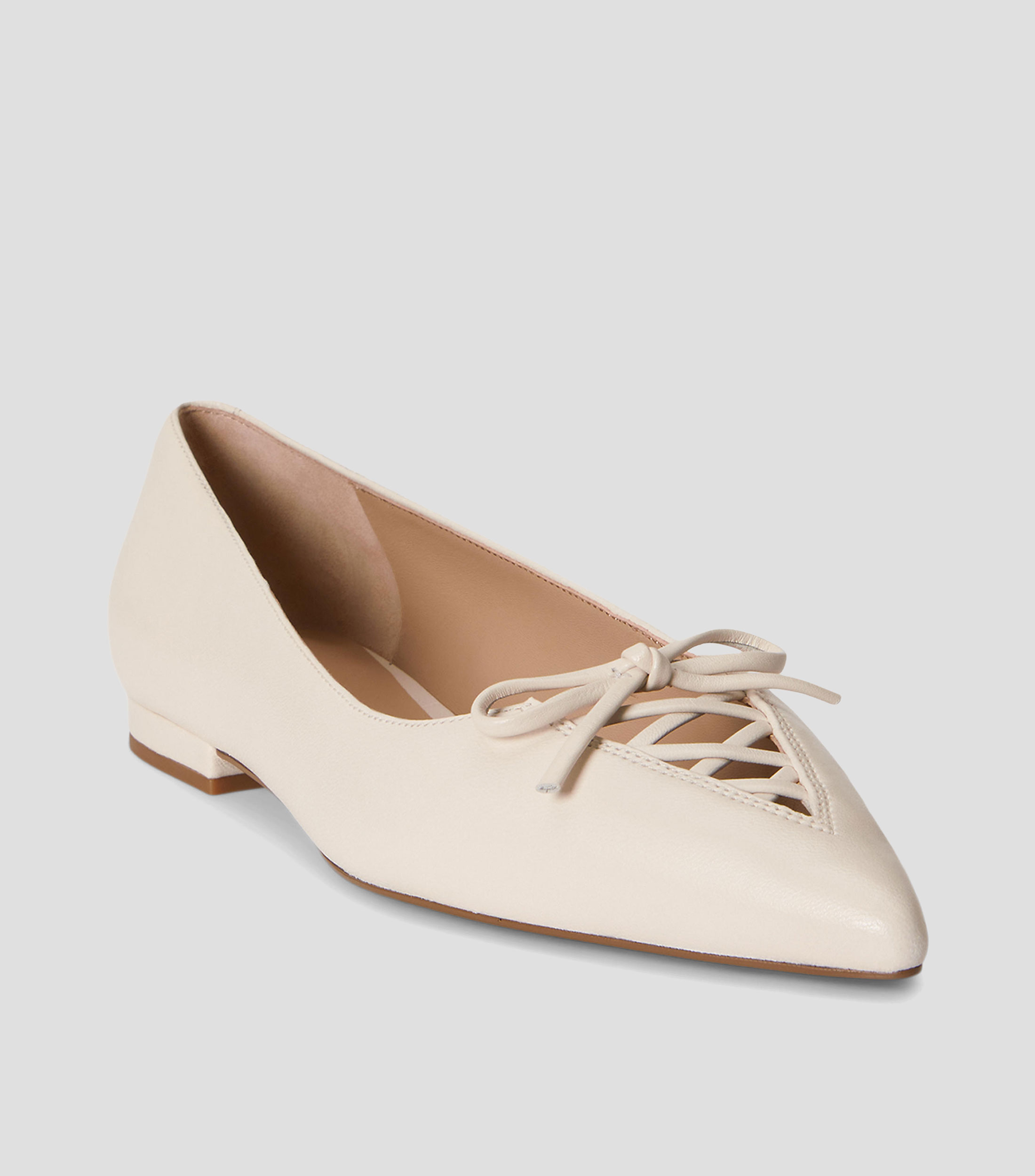 Flats de cuero nappa con cordones Londyn Mujer