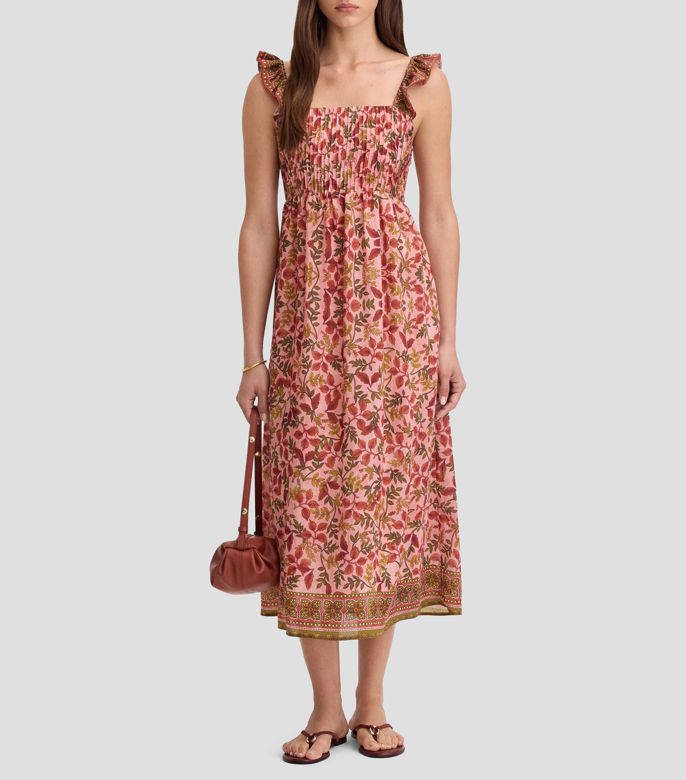 Vestido midi estampado Mujer