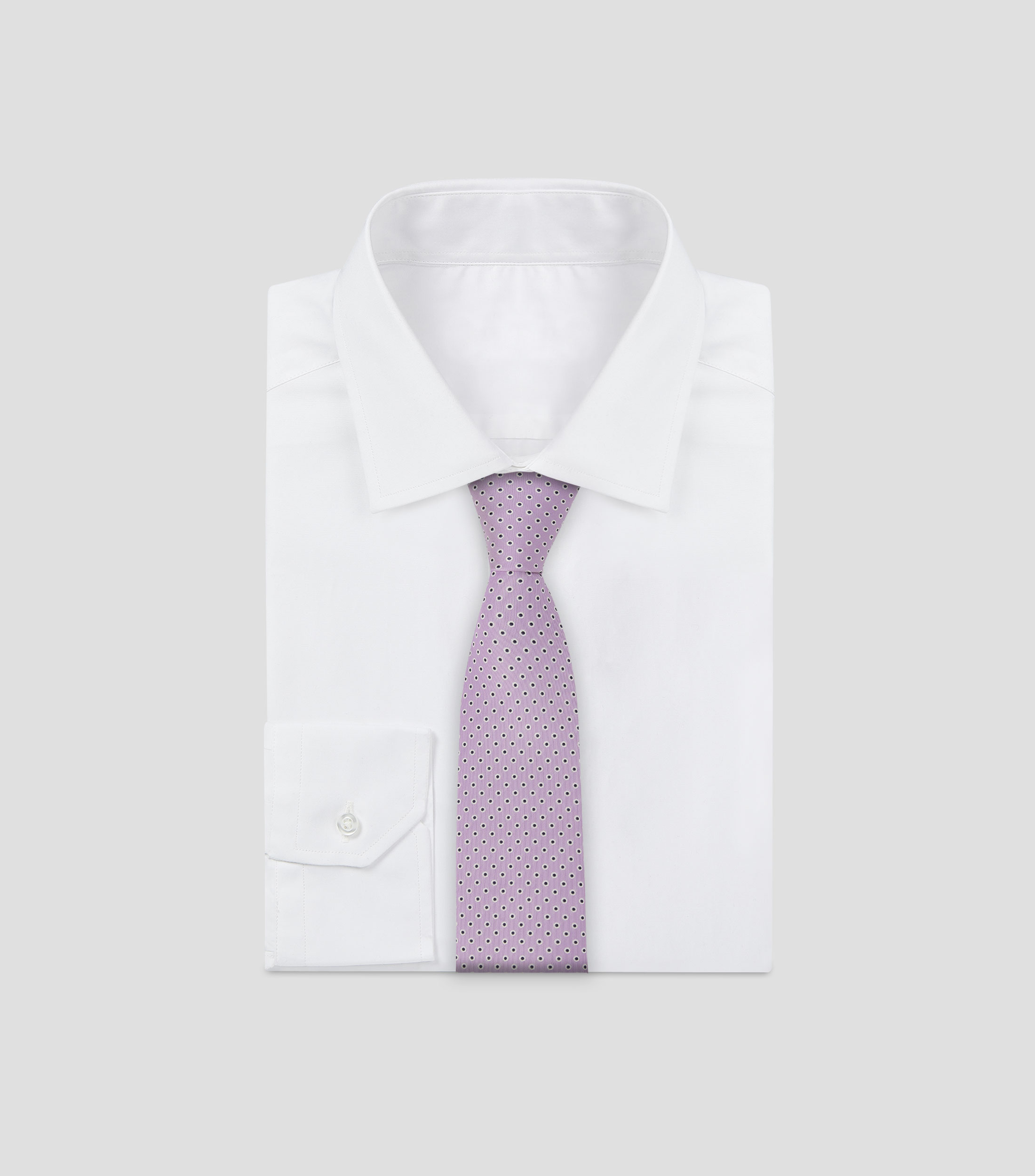 Corbata ancha en seda polkadots