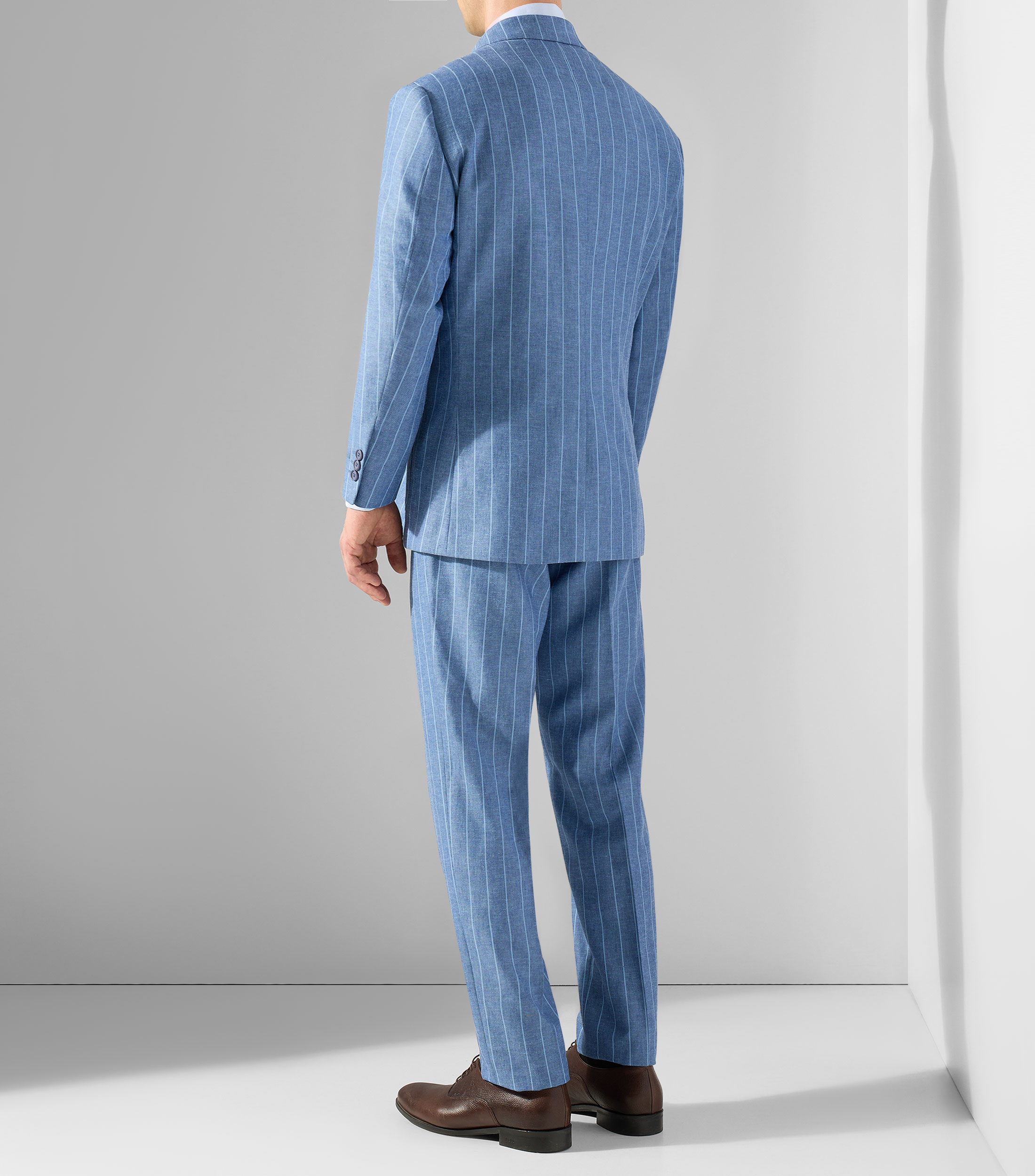 Traje de corte slim con rayas Hombre