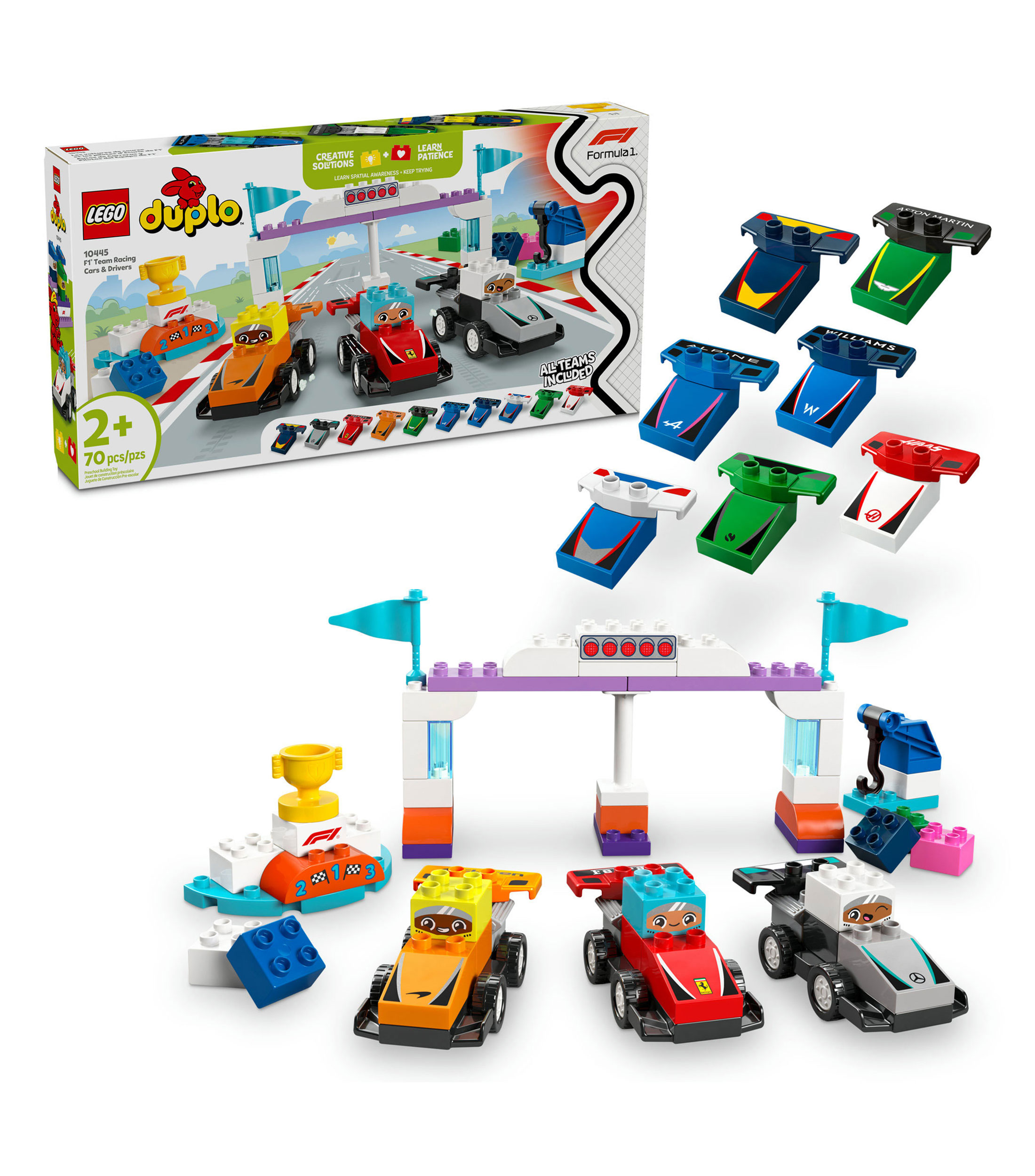 Lego Duplo Mi Pueblo Autos de Carreras y Pilotos del Equipo de F1 10445