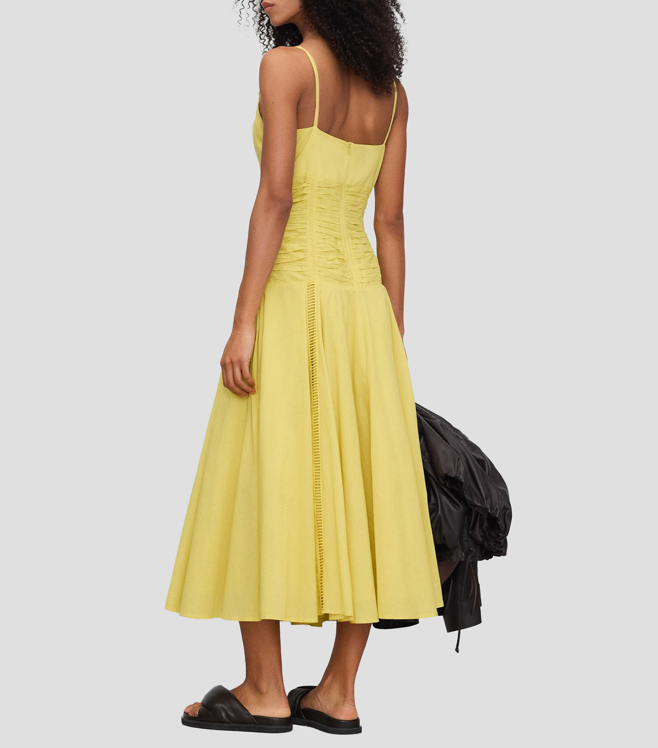 Vestido midi liso Mujer