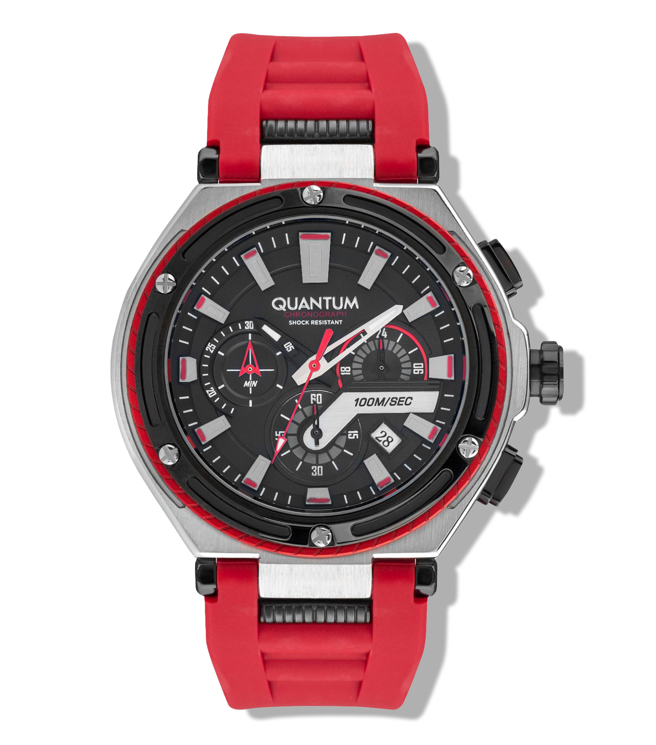 Montre Homme Quantum Powertech - Cadran Noir 47mm, étanche 100m, Calendrier, Mouvement Miyota