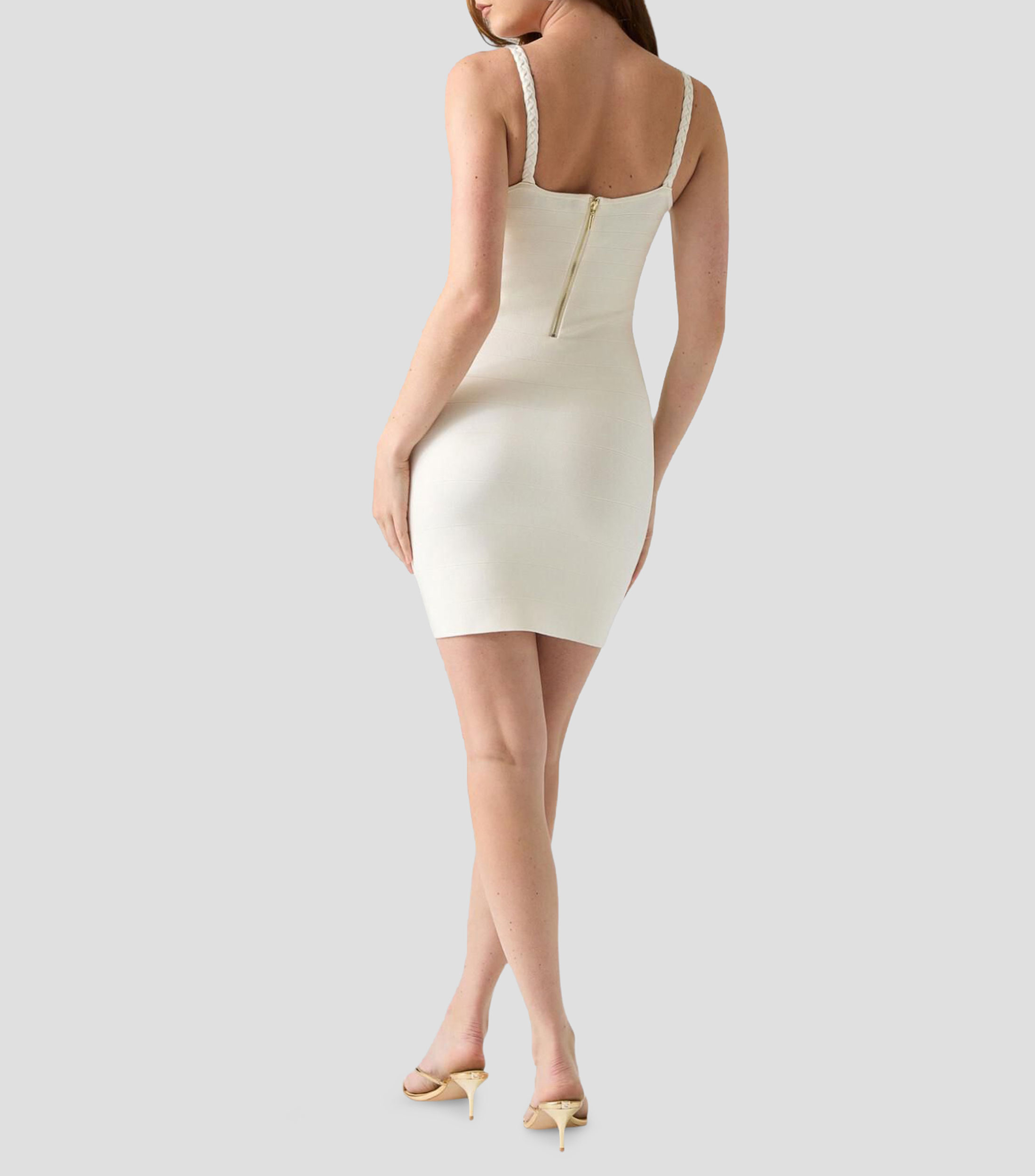 Vestido corto liso Mujer
