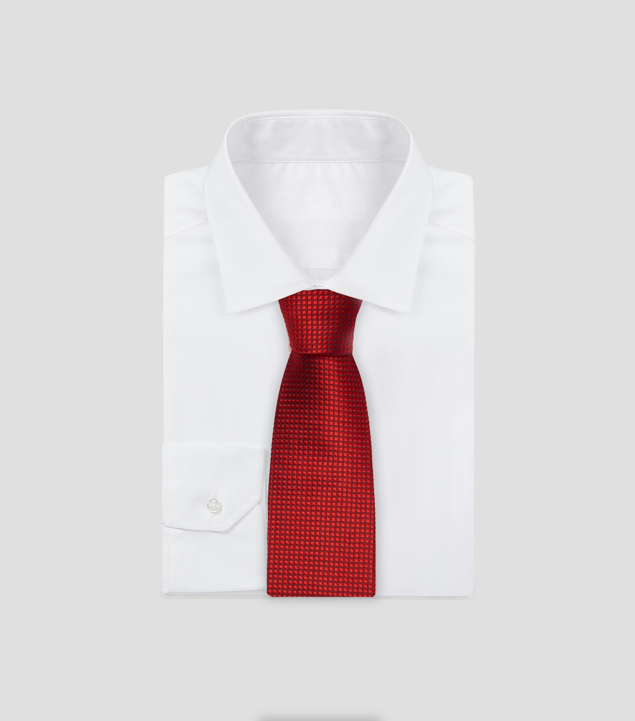 Corbata ancha en seda rojo lisa Brera