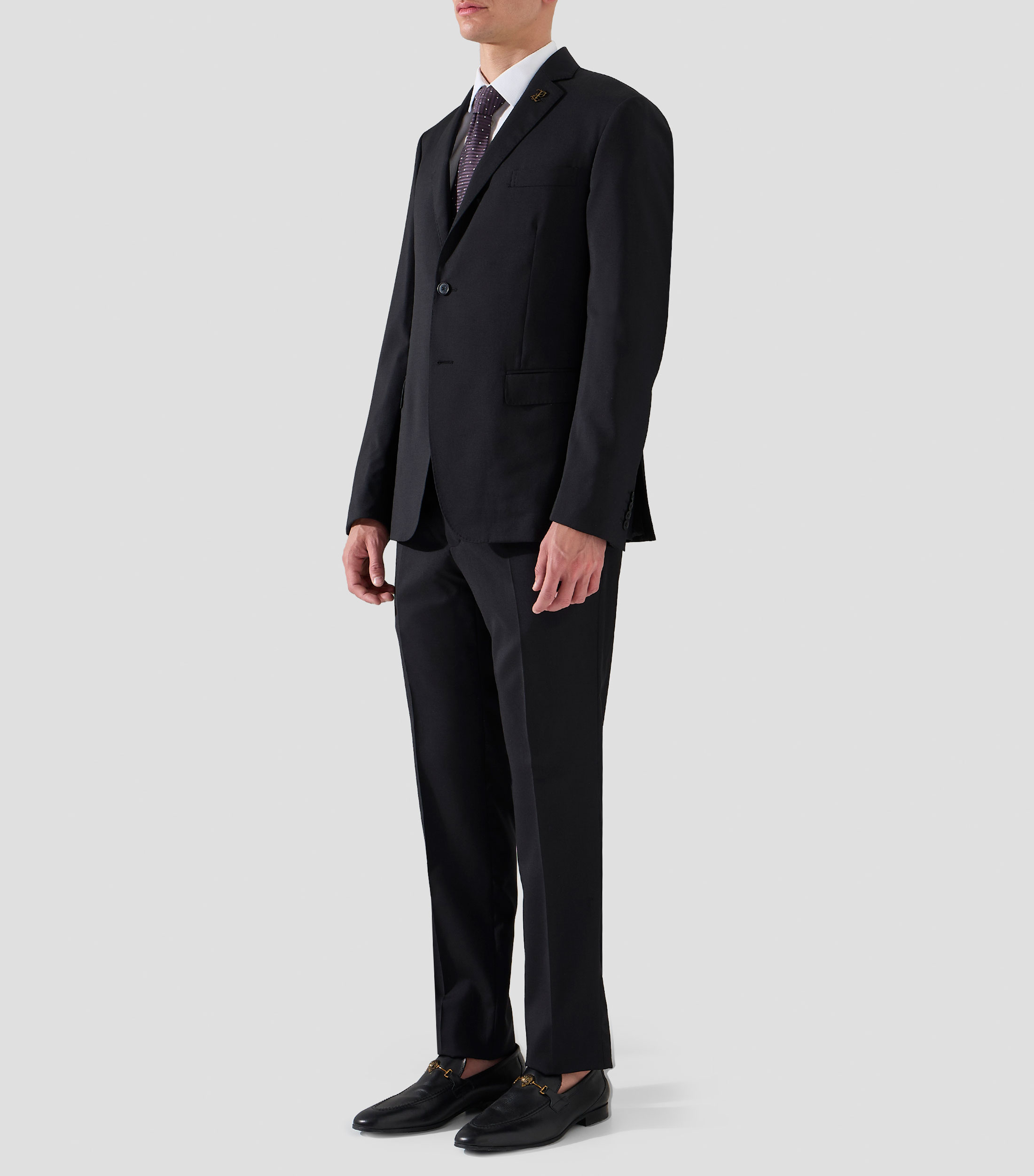 Traje de lana corte slim liso Hombre