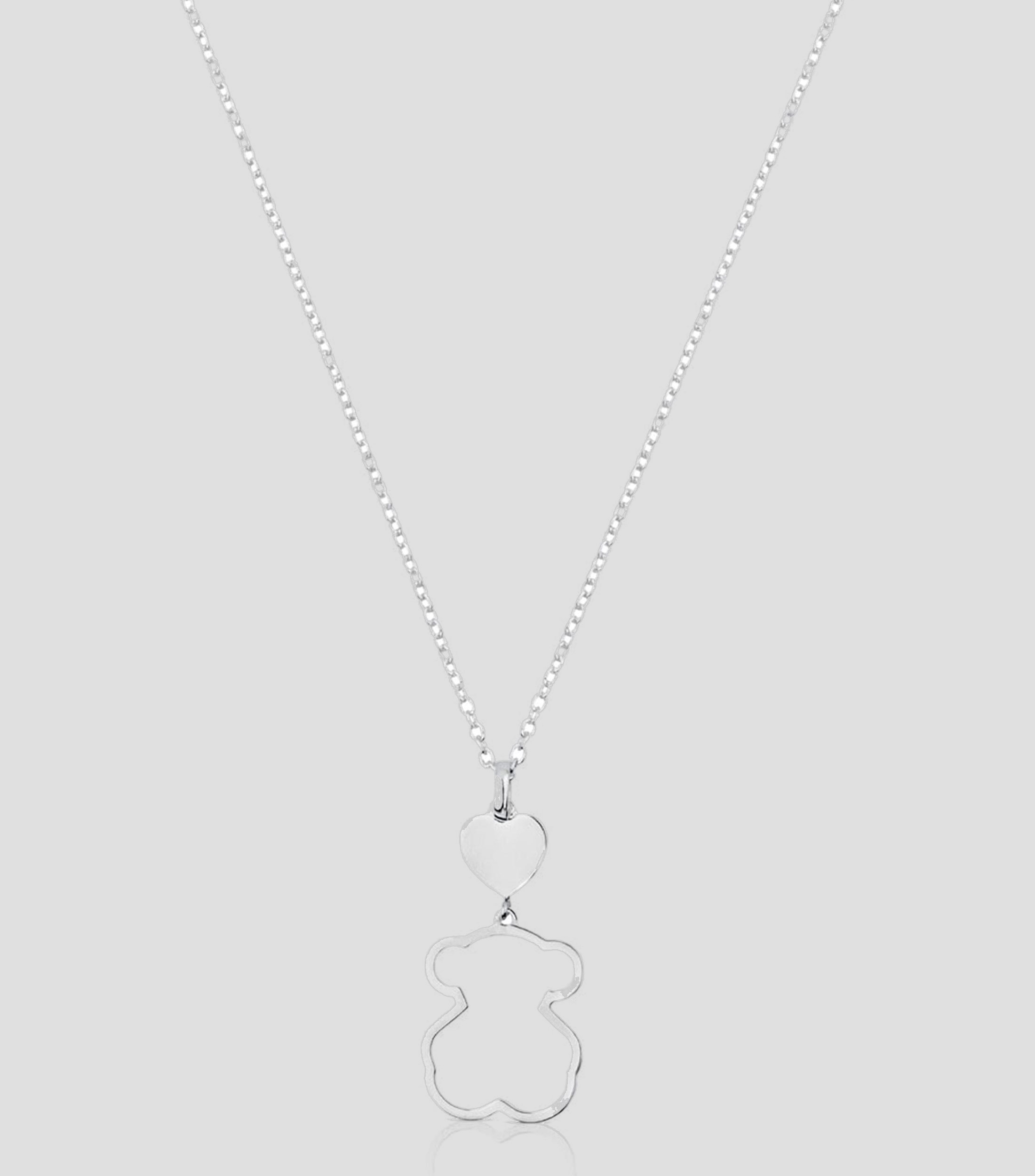 Collar con dije oso en plata New Silueta Mujer
