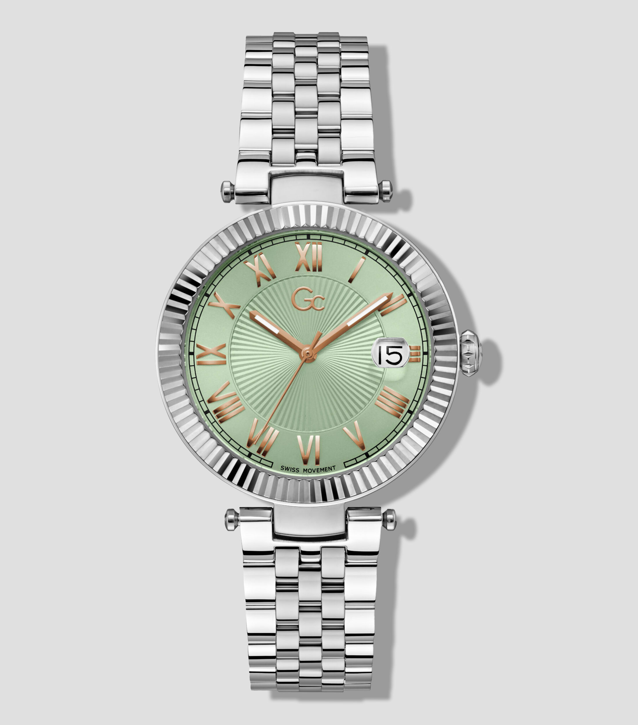 Reloj para Mujer Gc Flair Casual, Plateado, Verde