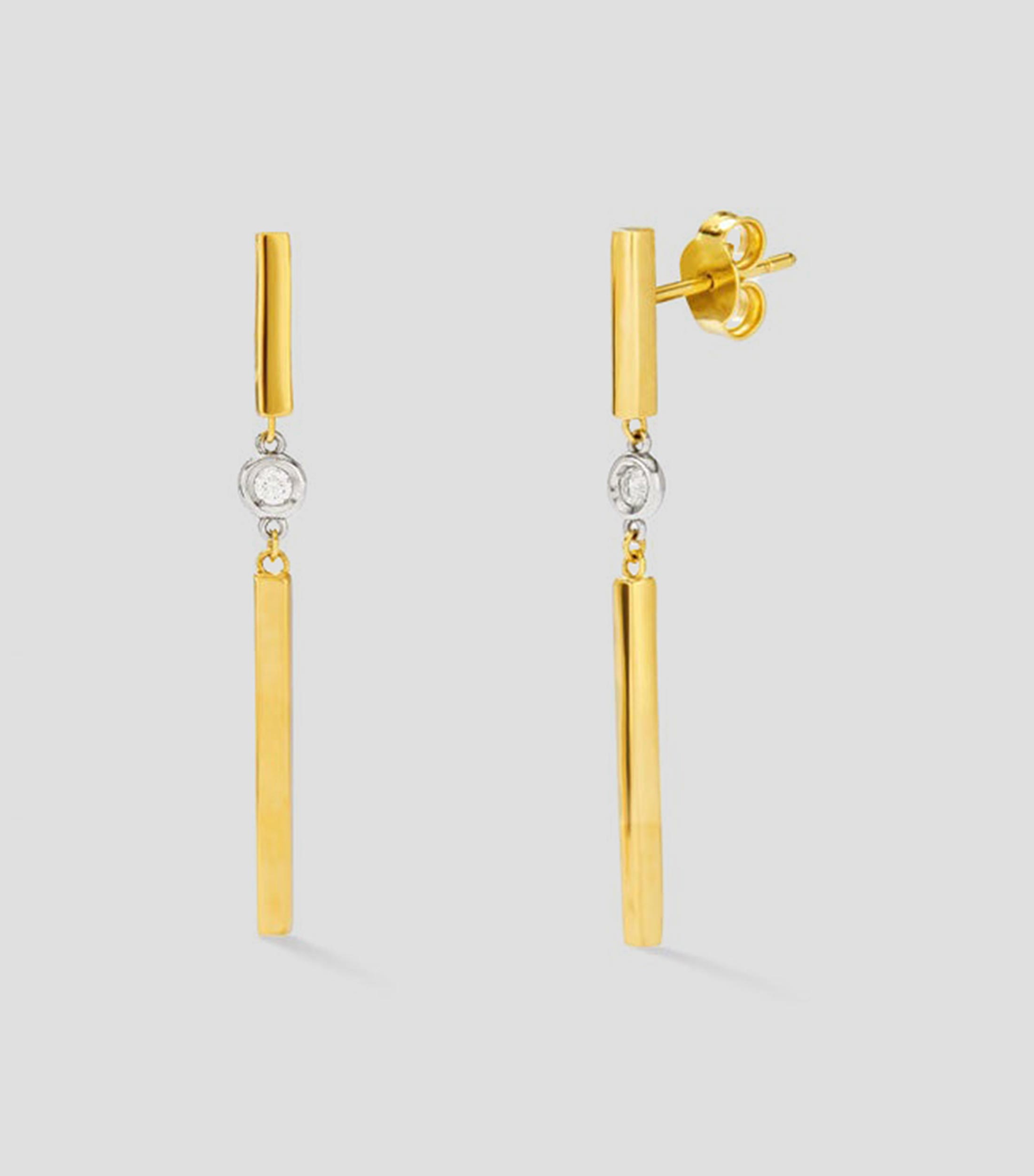 Pendientes en oro de 18 kilates con diamantes Mujer