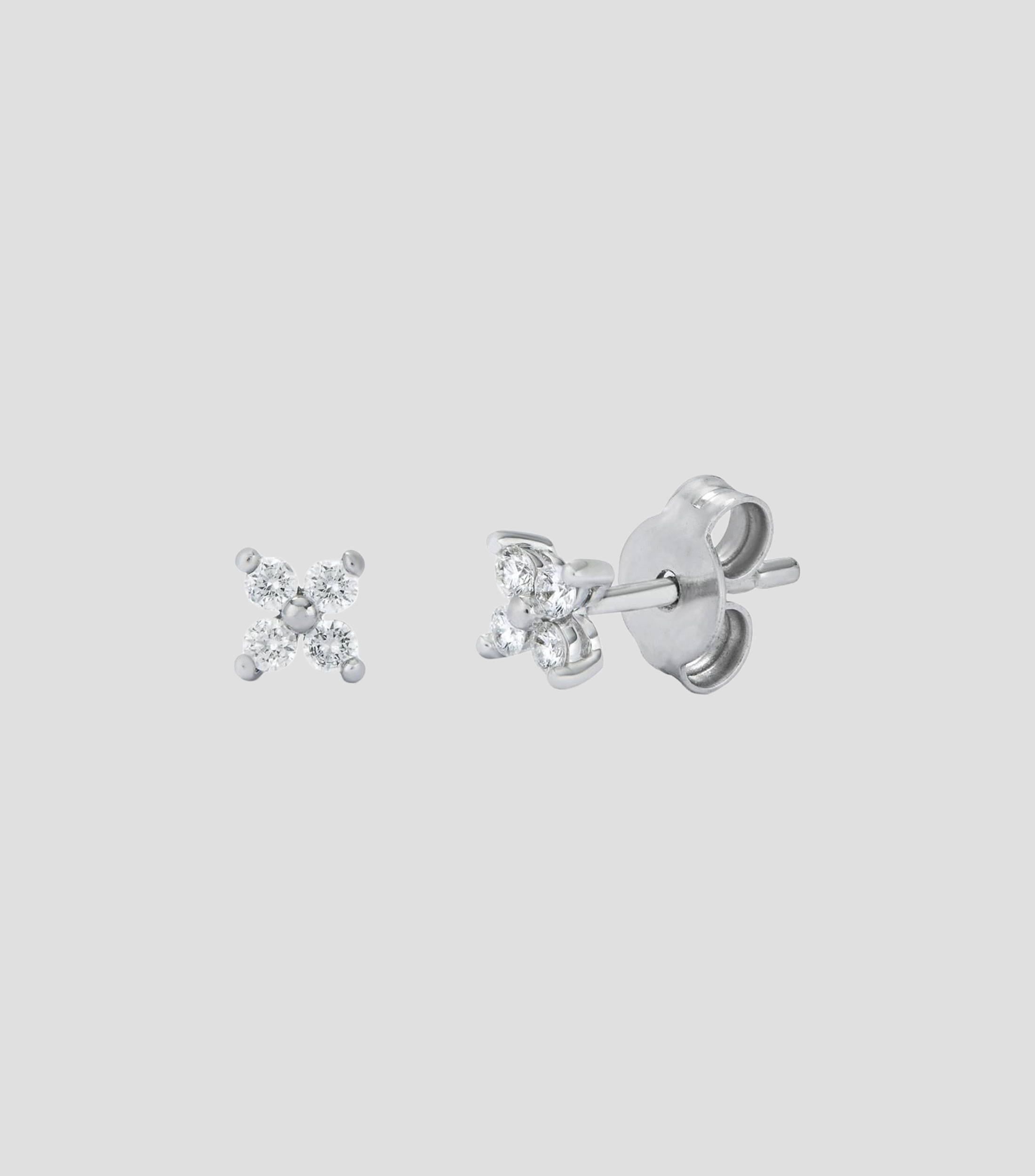 Aretes en Oro Blanco de 18 kilates con diamantes Mujer