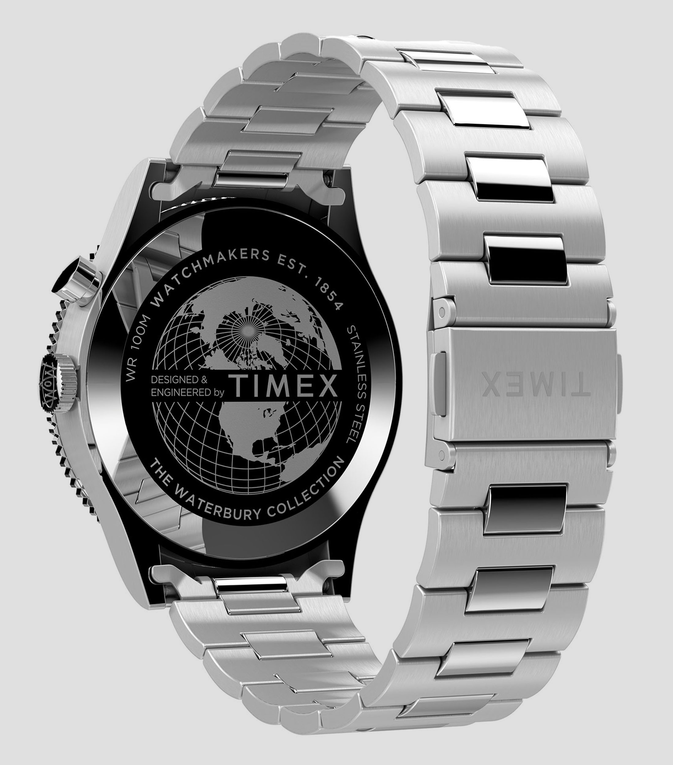 Reloj para Hombre Waterbury Traditional GMT Casual, Plateado, Negro, Rojo
