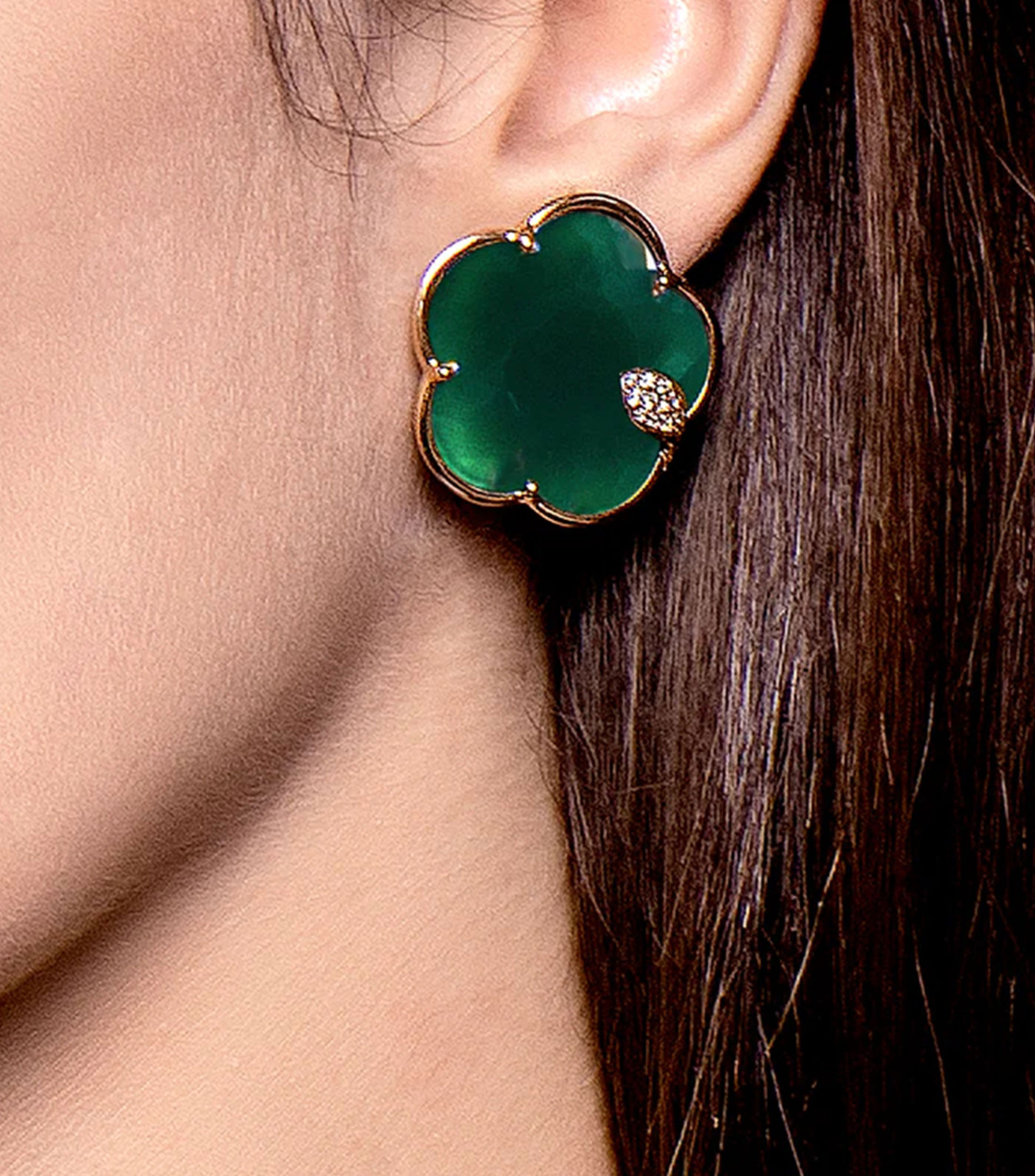 Aretes en oro rosa de 18 Kilates en forma de flor Ton Joli Mujer