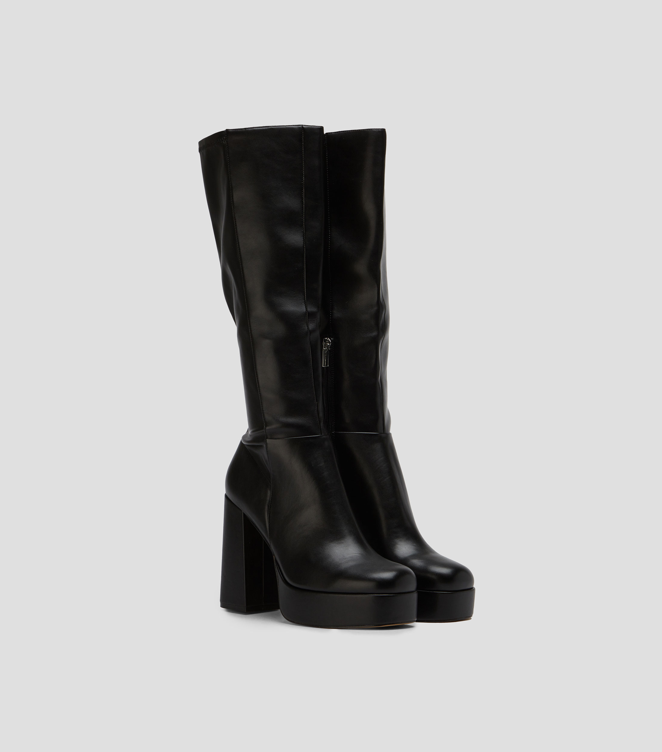 Botas Larga de Tacon Alto de Media Luna Mujer