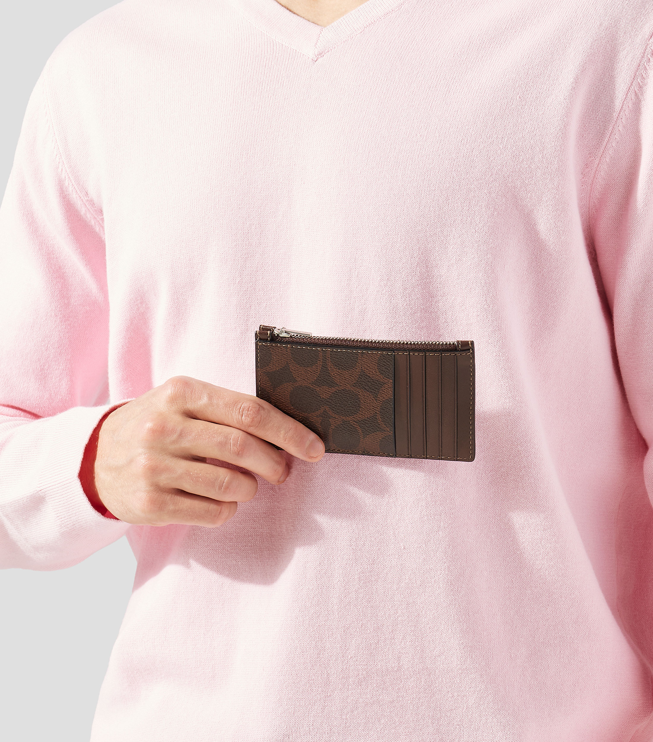 Tarjetero con monogram estampado Hombre