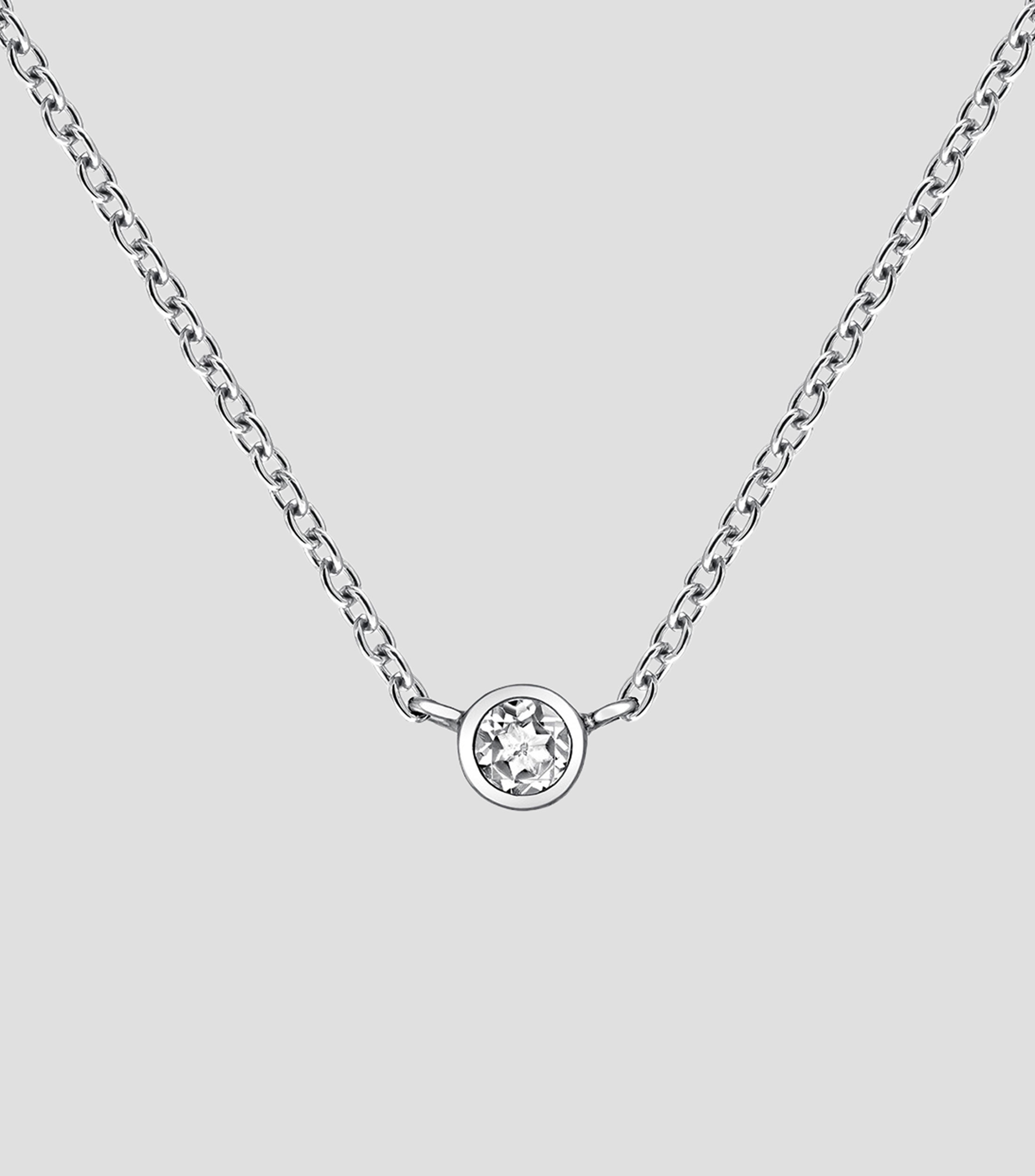 Cadena en plata .925 Connector con topacio blanco Mujer