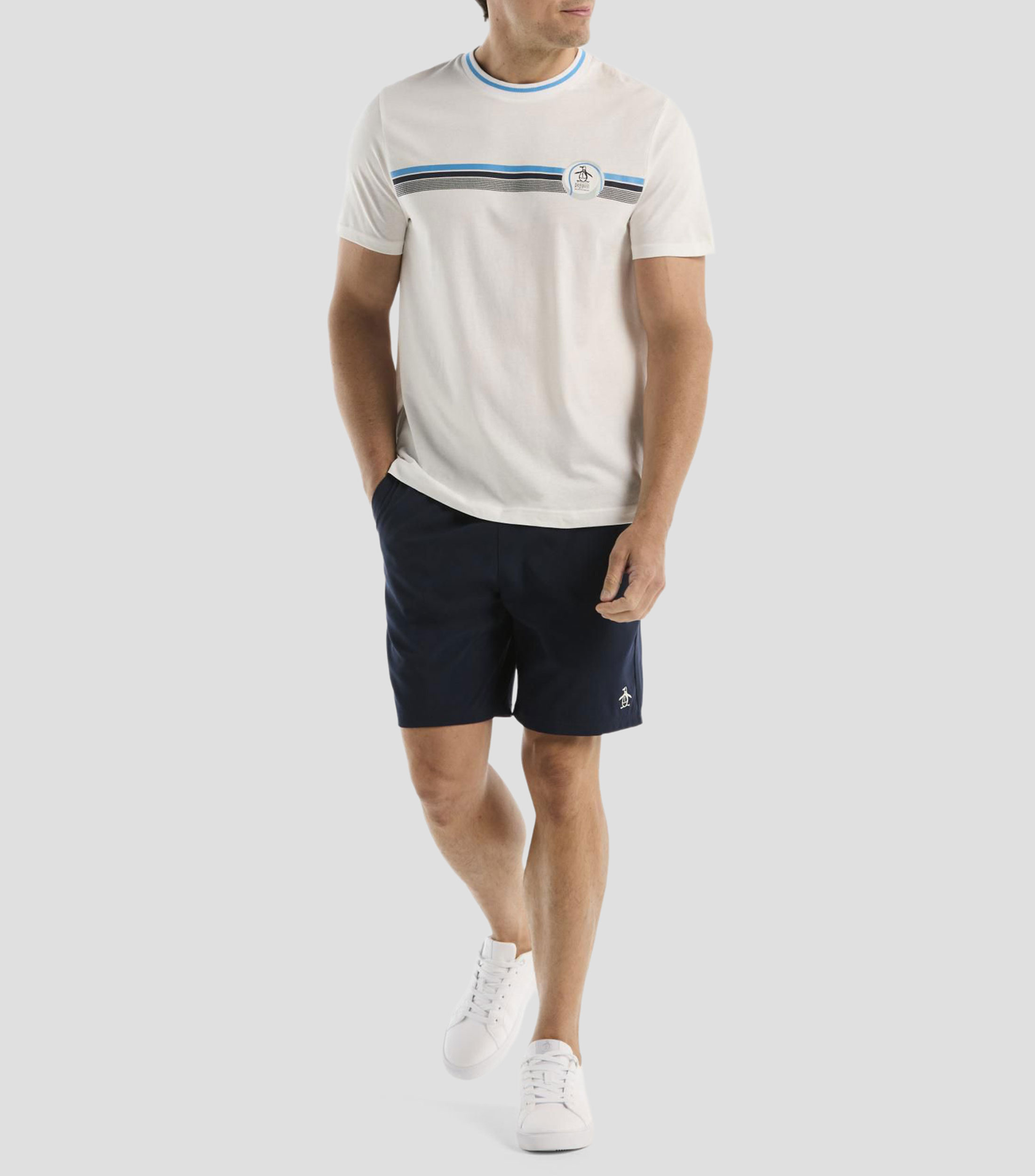 Playera cuello redondo manga corta estampada Hombre