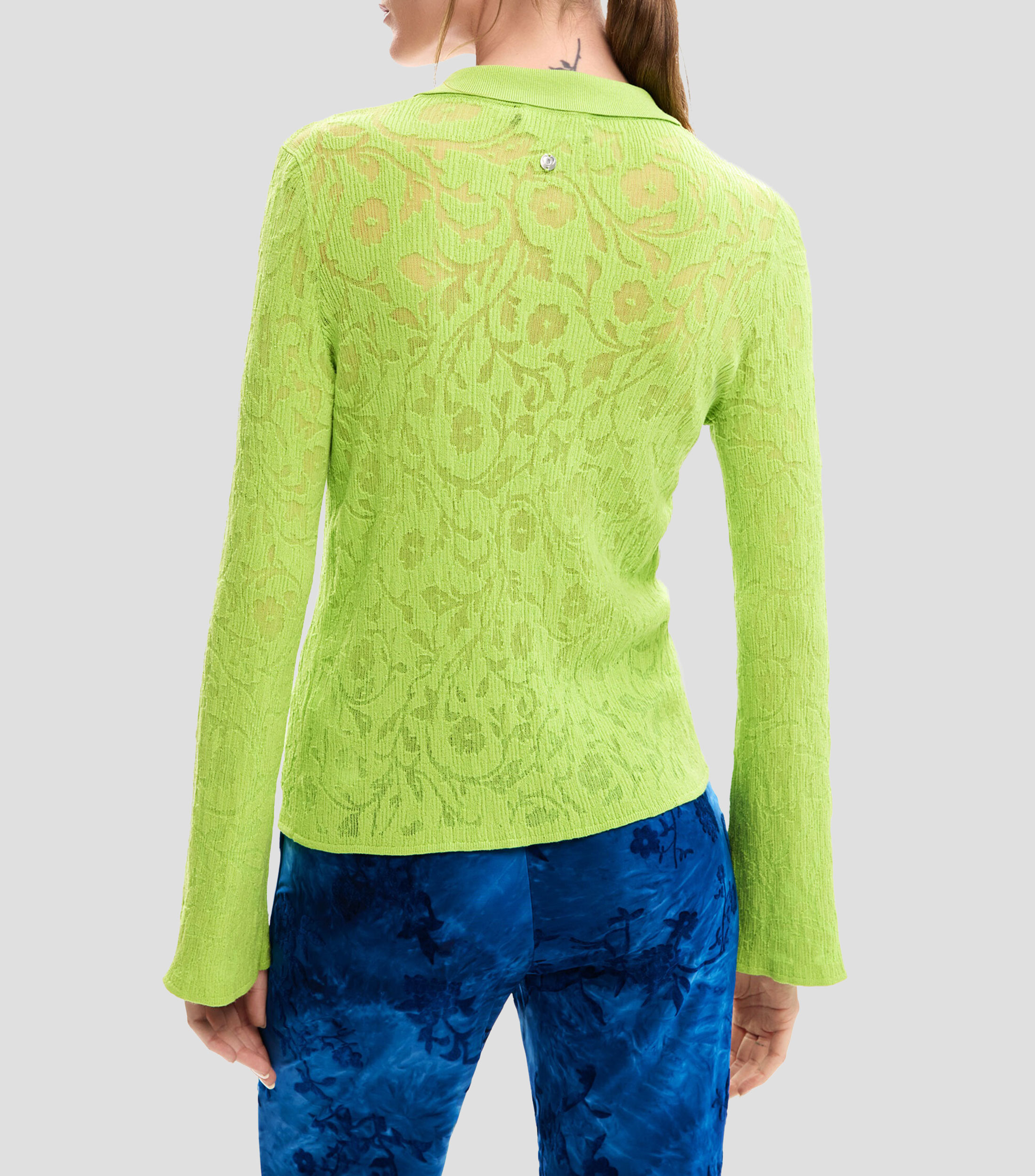 Blusa lisa manga larga Mujer