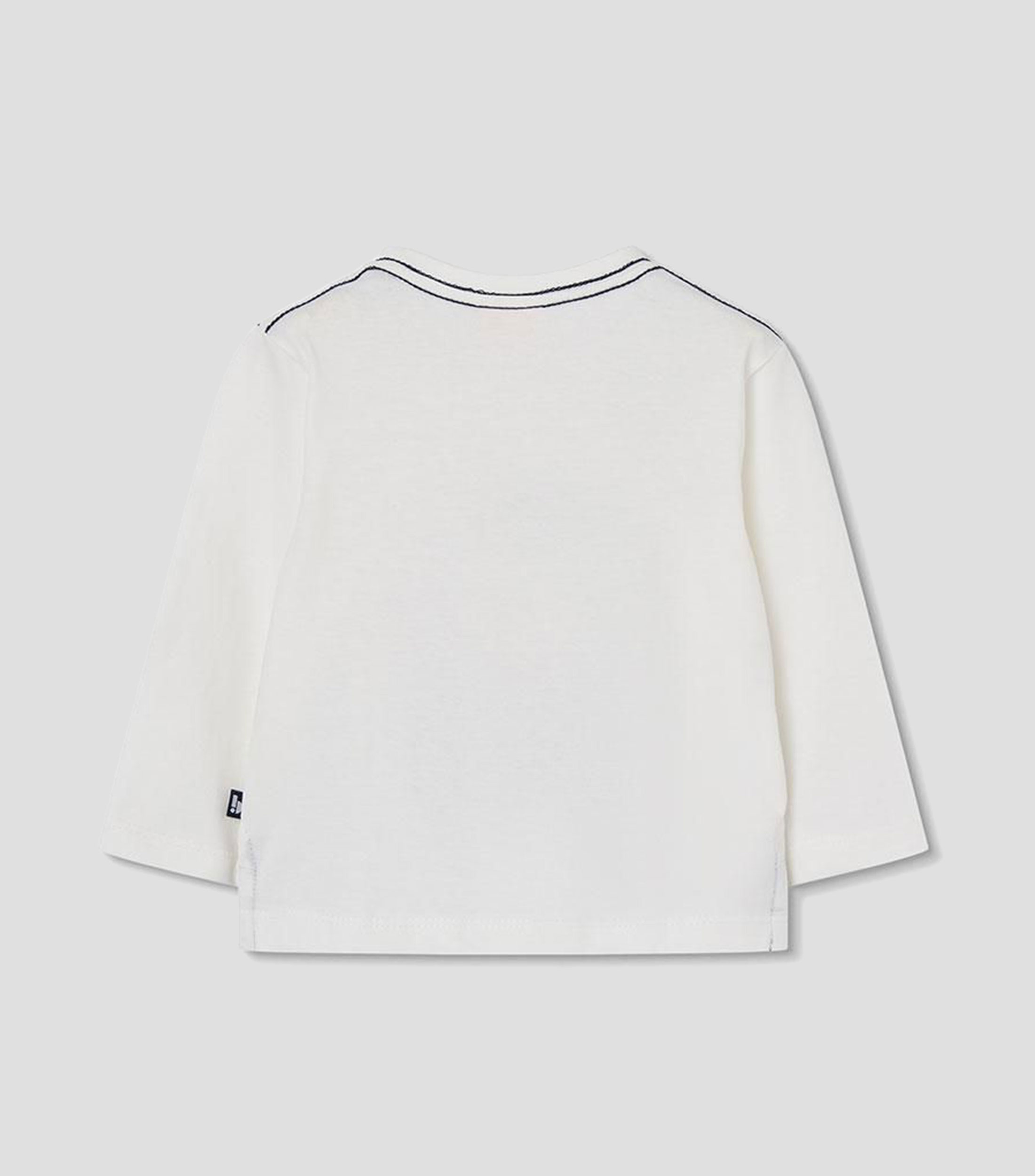 Playera de cuello redondo con manga larga estampada Niño