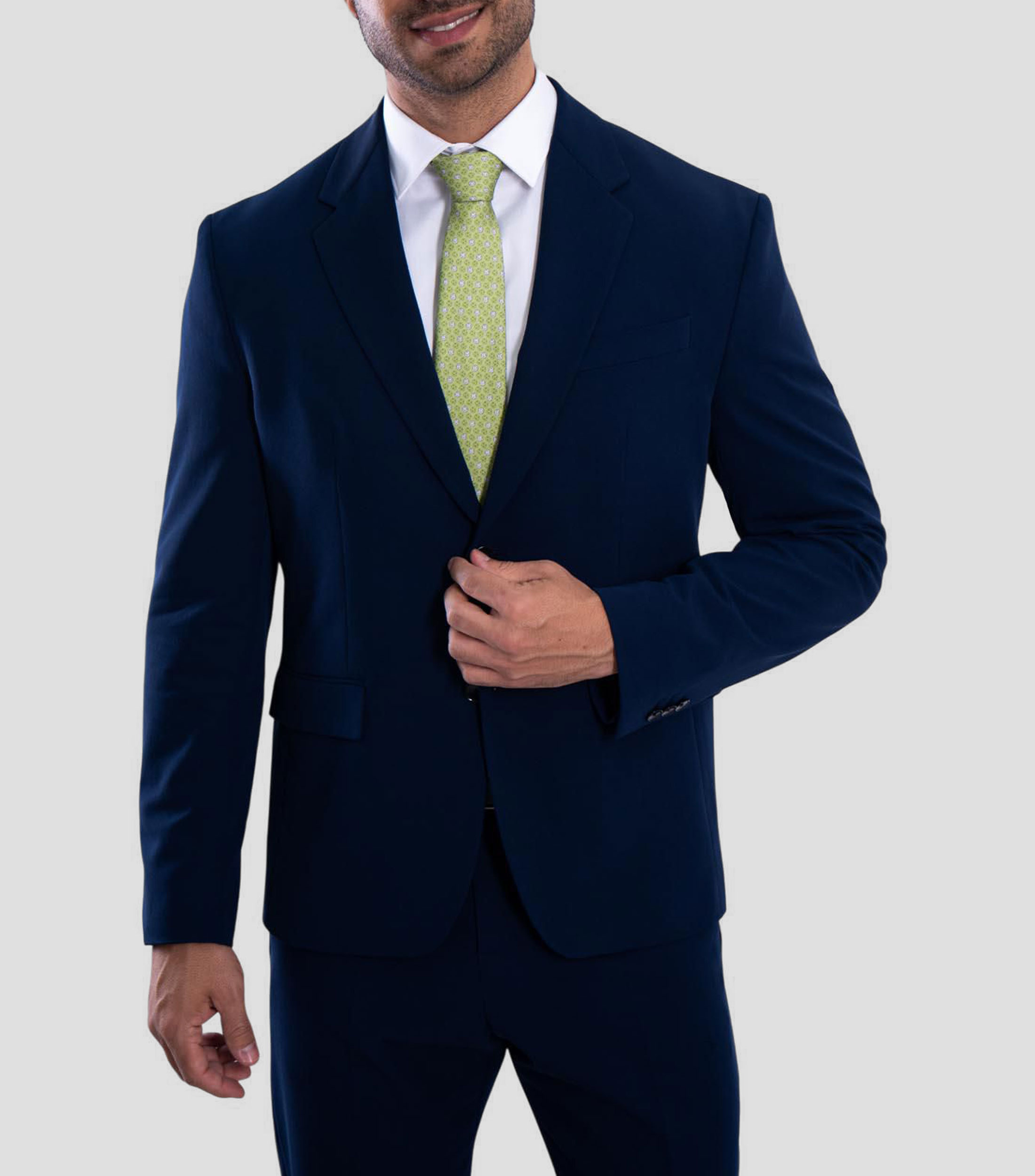 Corbata ancha en seda olivo estampada