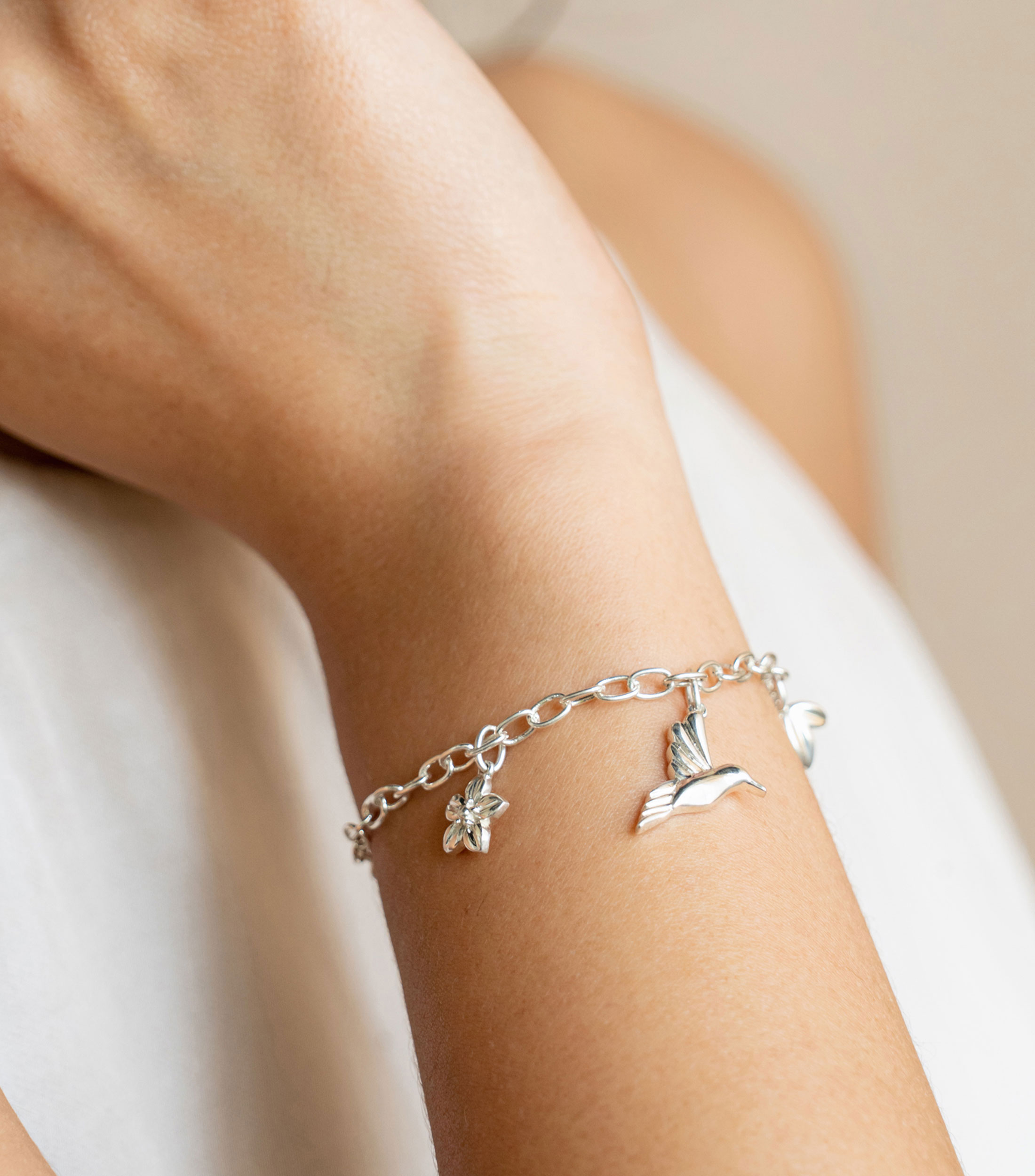 Pulsera Colibri con Hojas Mujer
