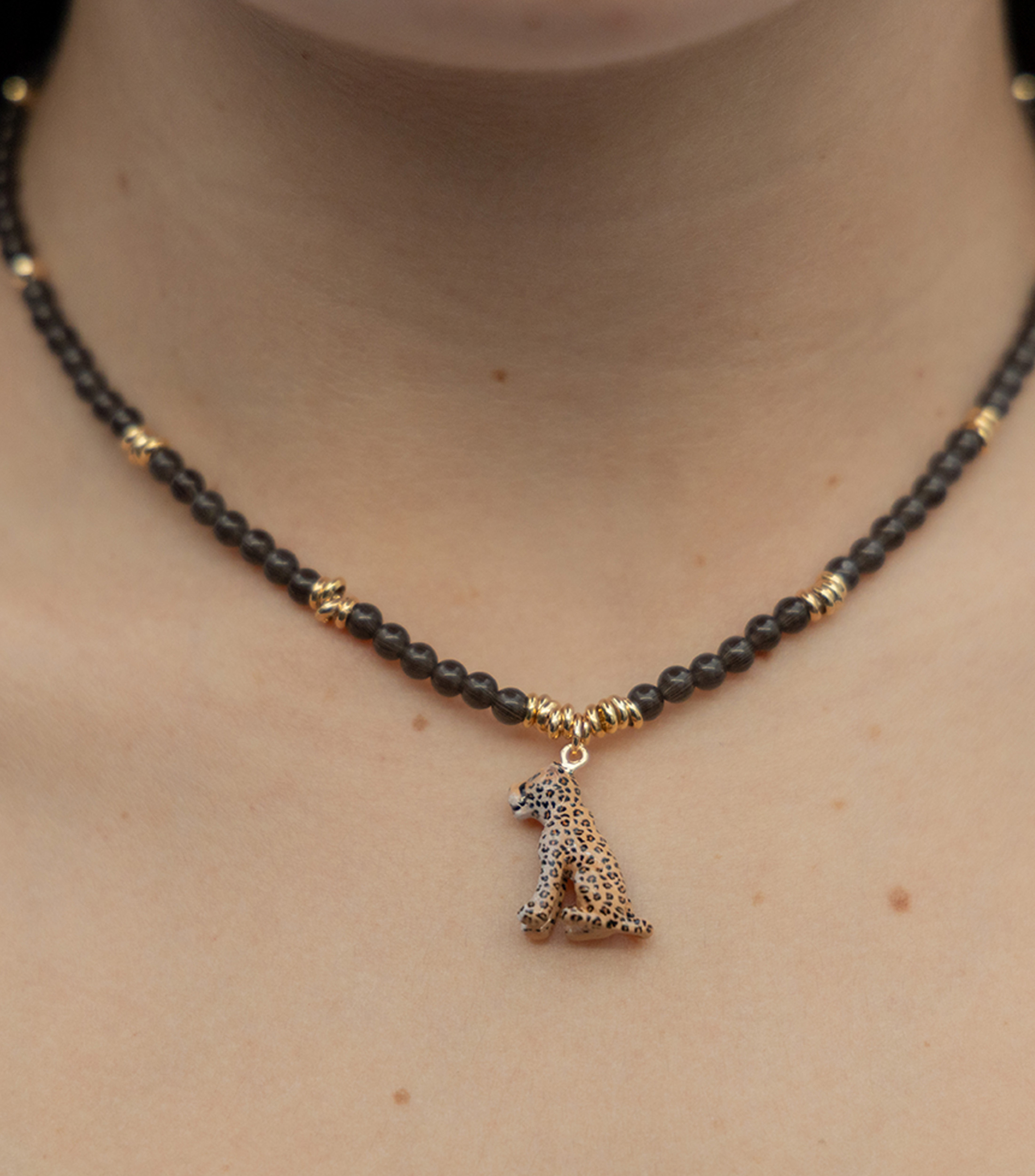 Collar Jaguar con ágata Mujer