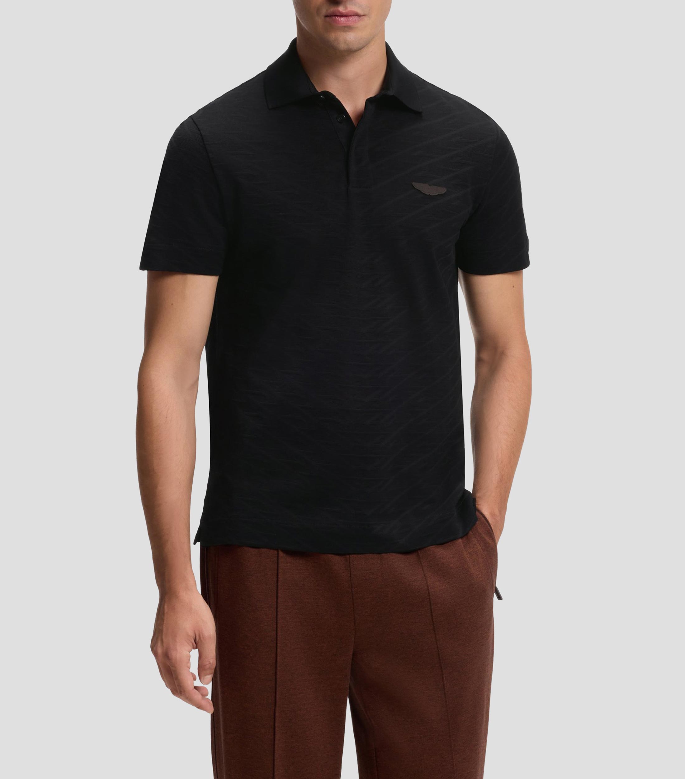 BOSS x ASTON MARTIN polo en jacquard de algodón mercerizado Hombre