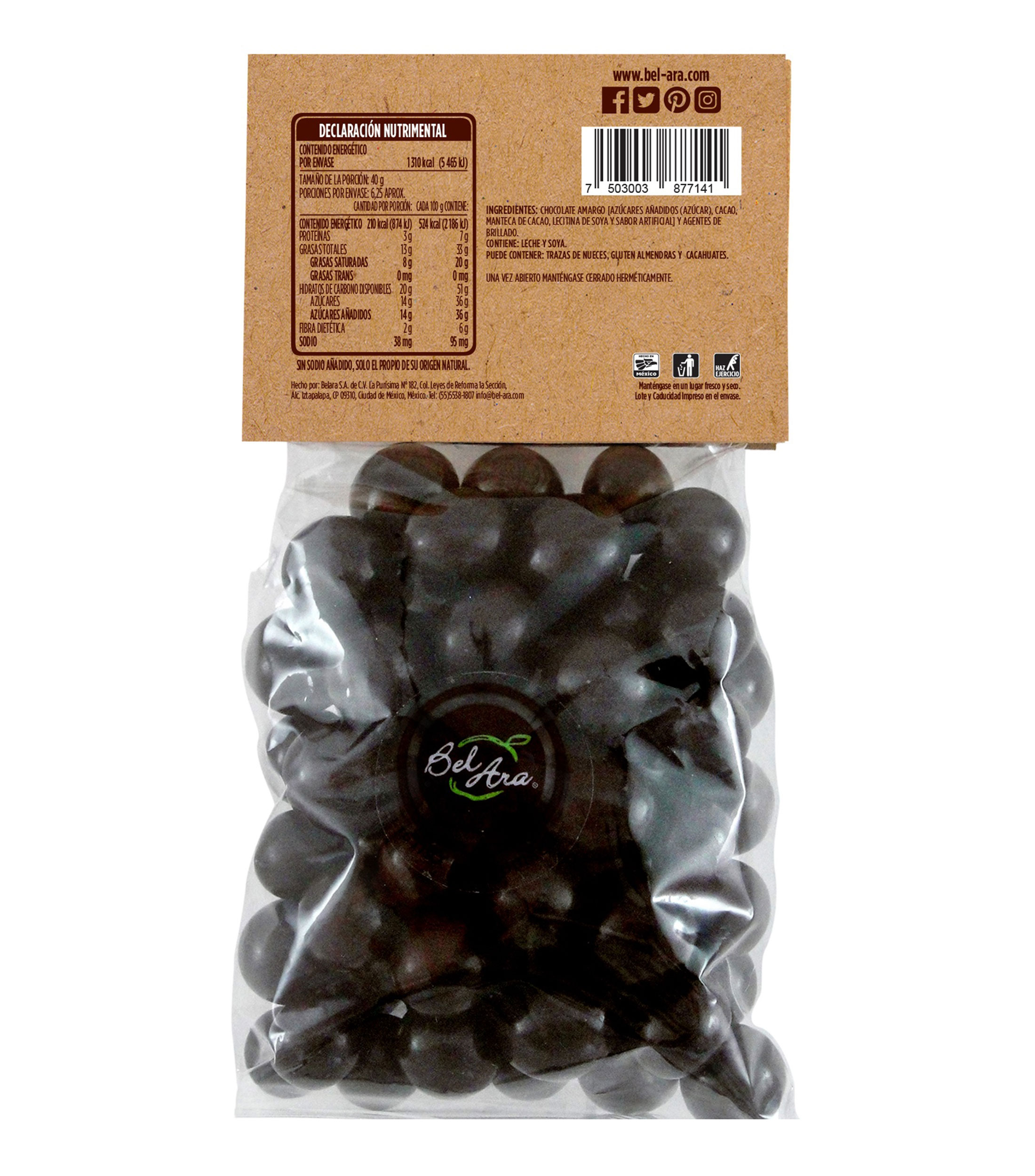 Chocolate Amargo Macizo, 250 g