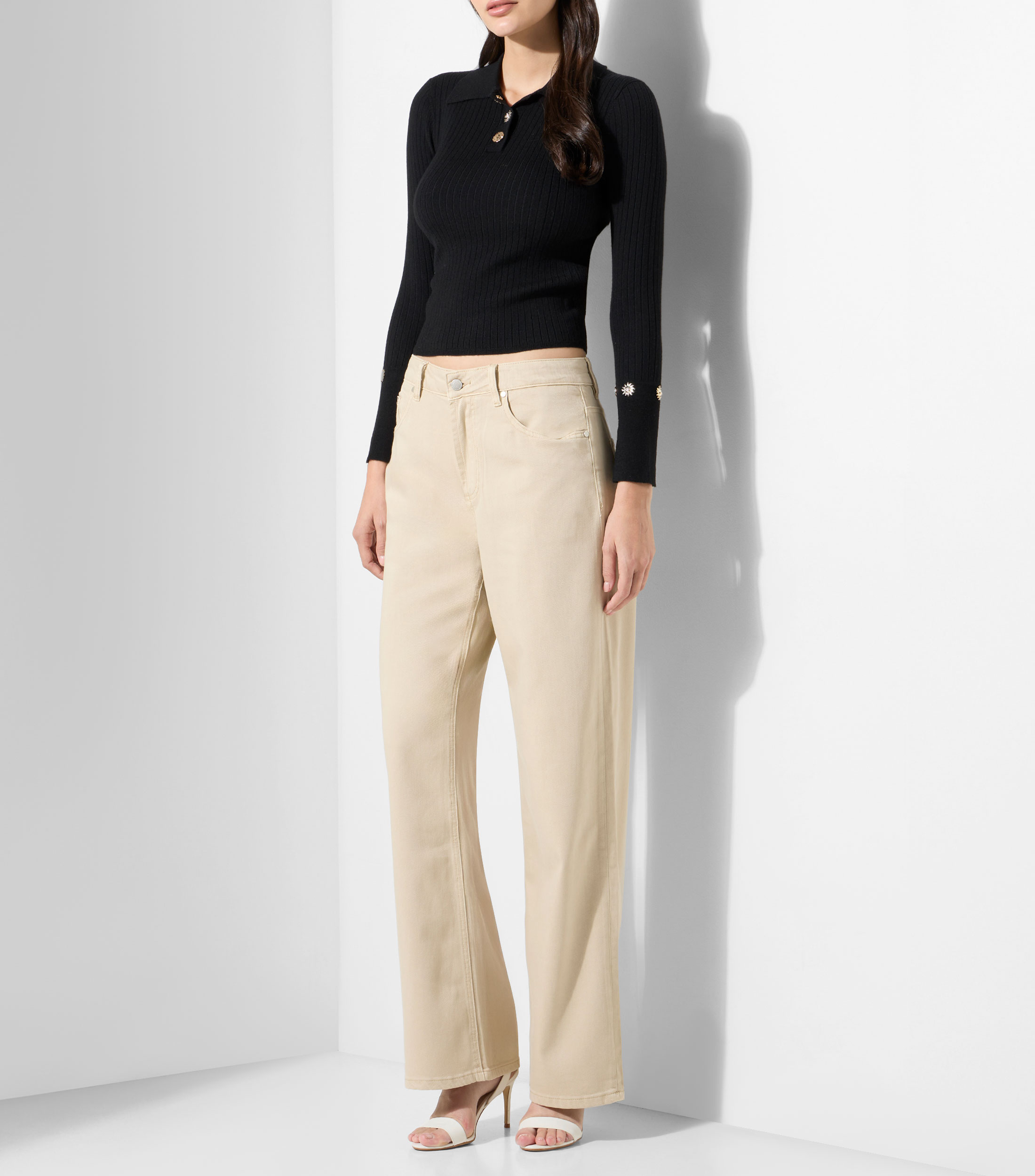 Suéter cuello tipo polo Mujer