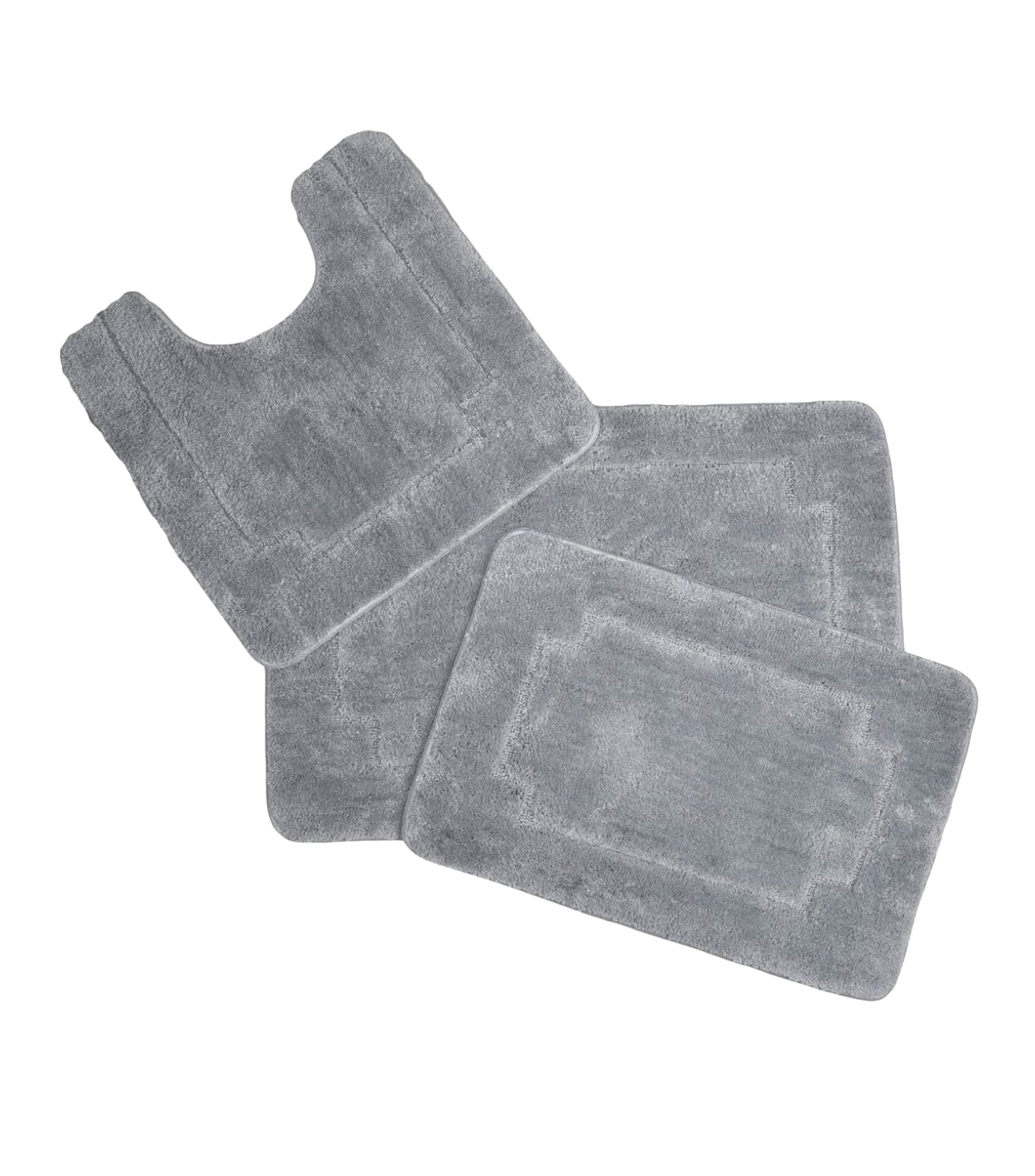 Set de 3 tapetes de baño tipo toalla Angola Gris