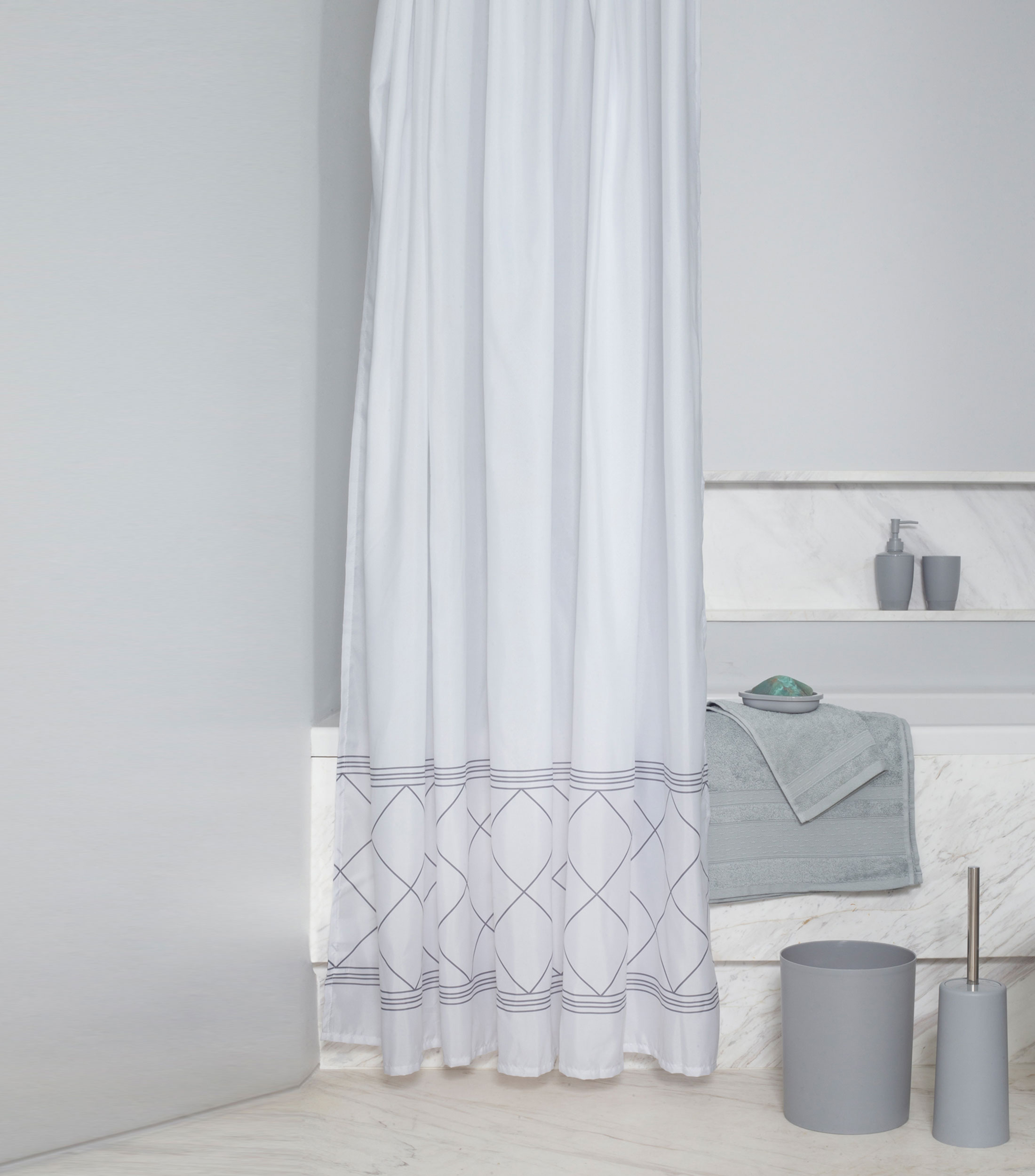 Cortina para baño Radiance blanca