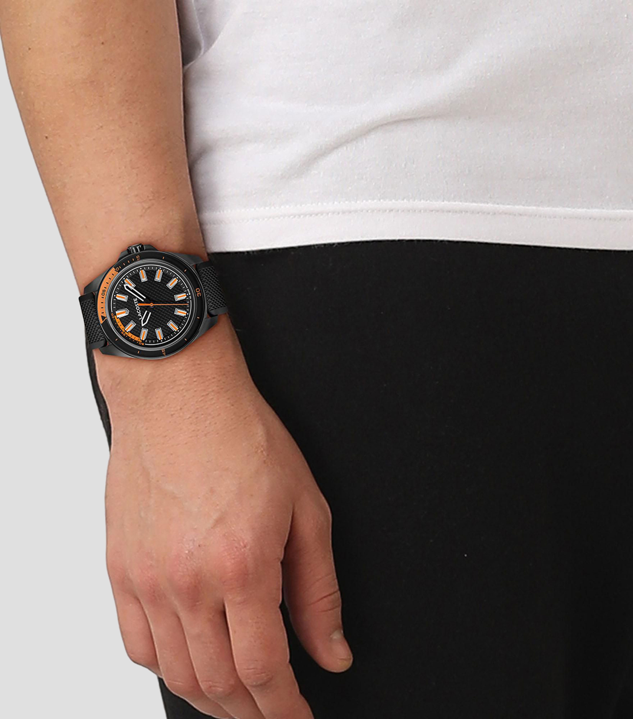 Reloj para Hombre Capbreton deportivo negro, naranja