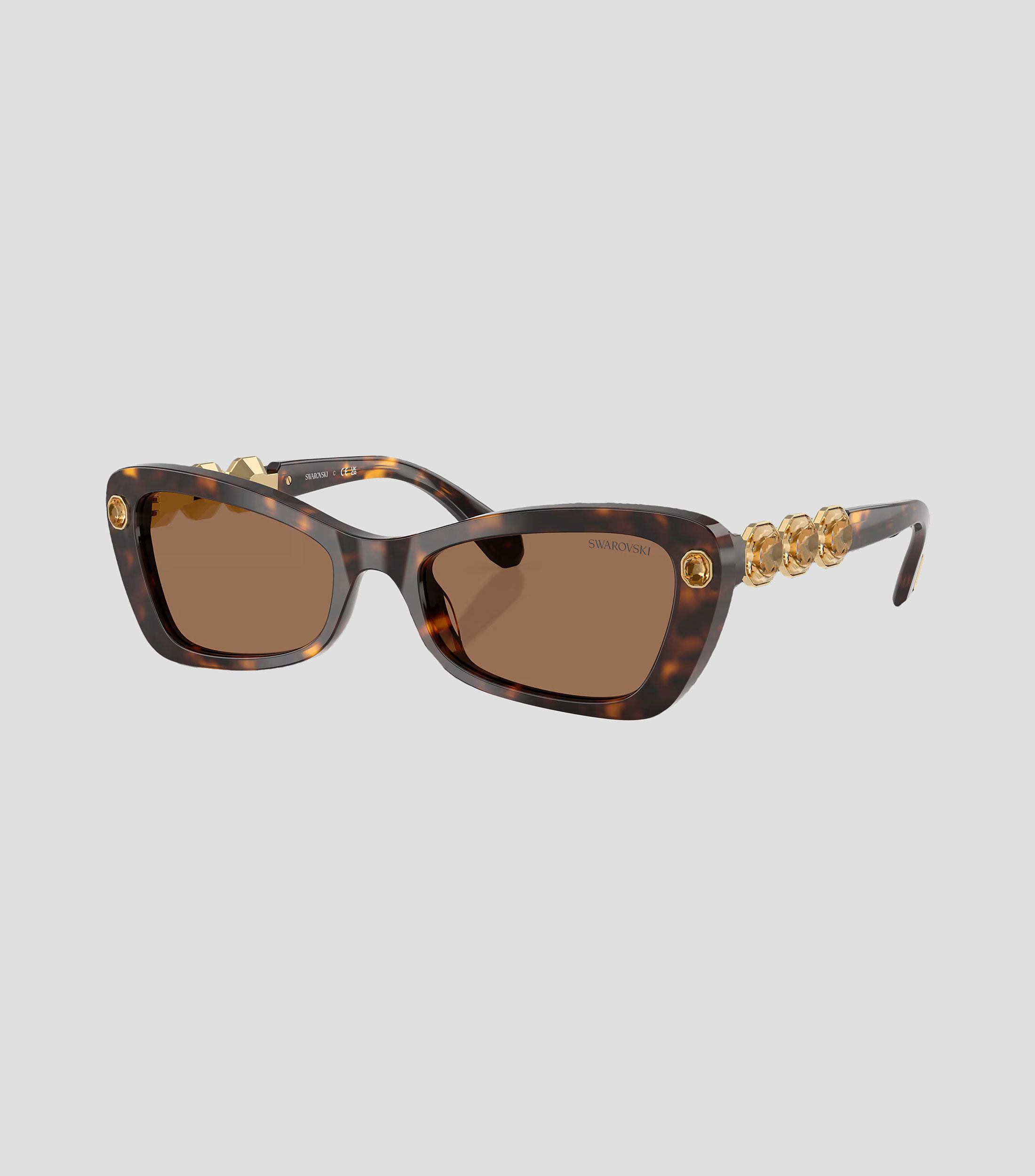 Lentes de sol rectangulares carey Mujer