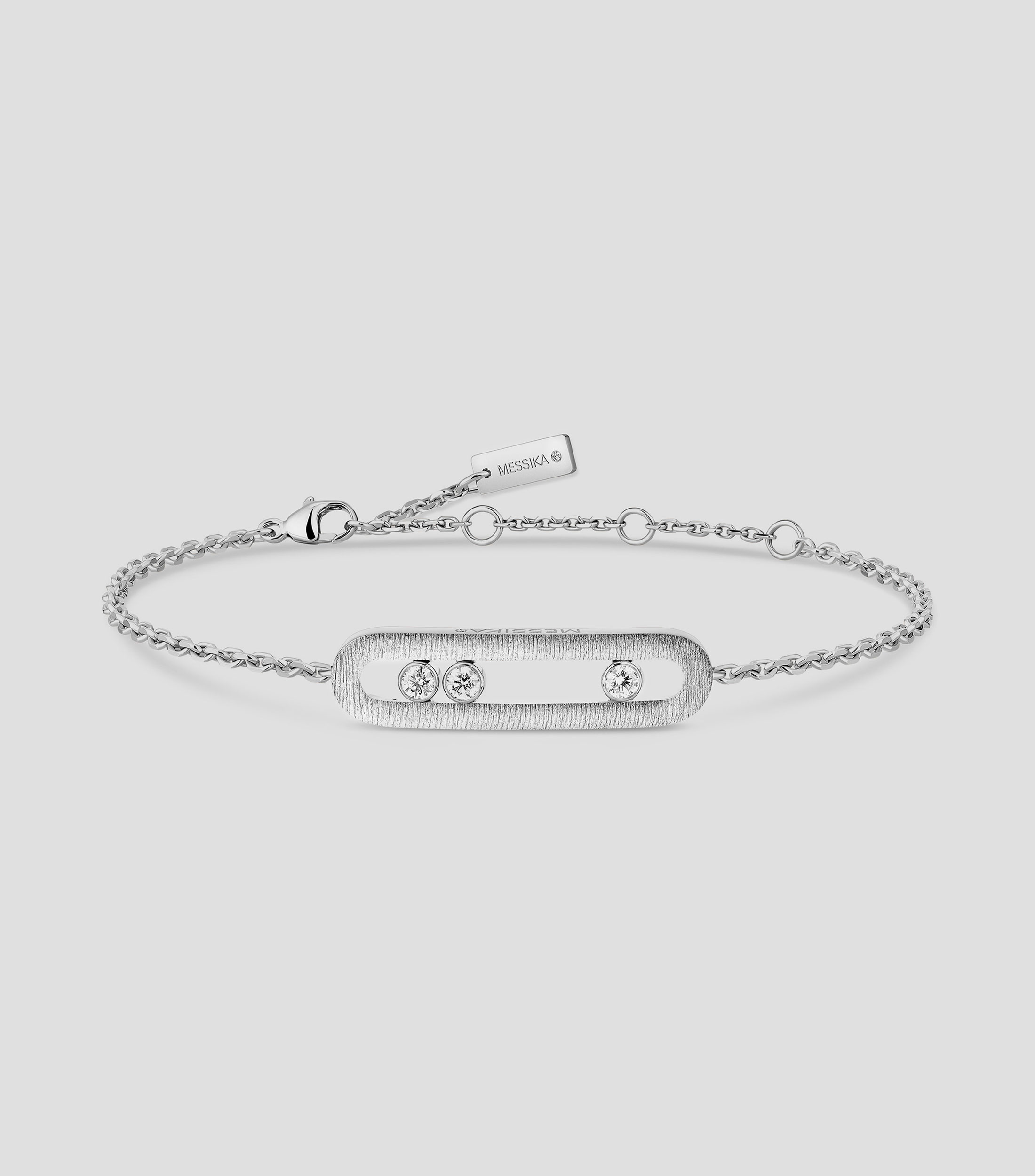 Pulsera en oro blanco de 18 kilates con diamantes Move Mujer