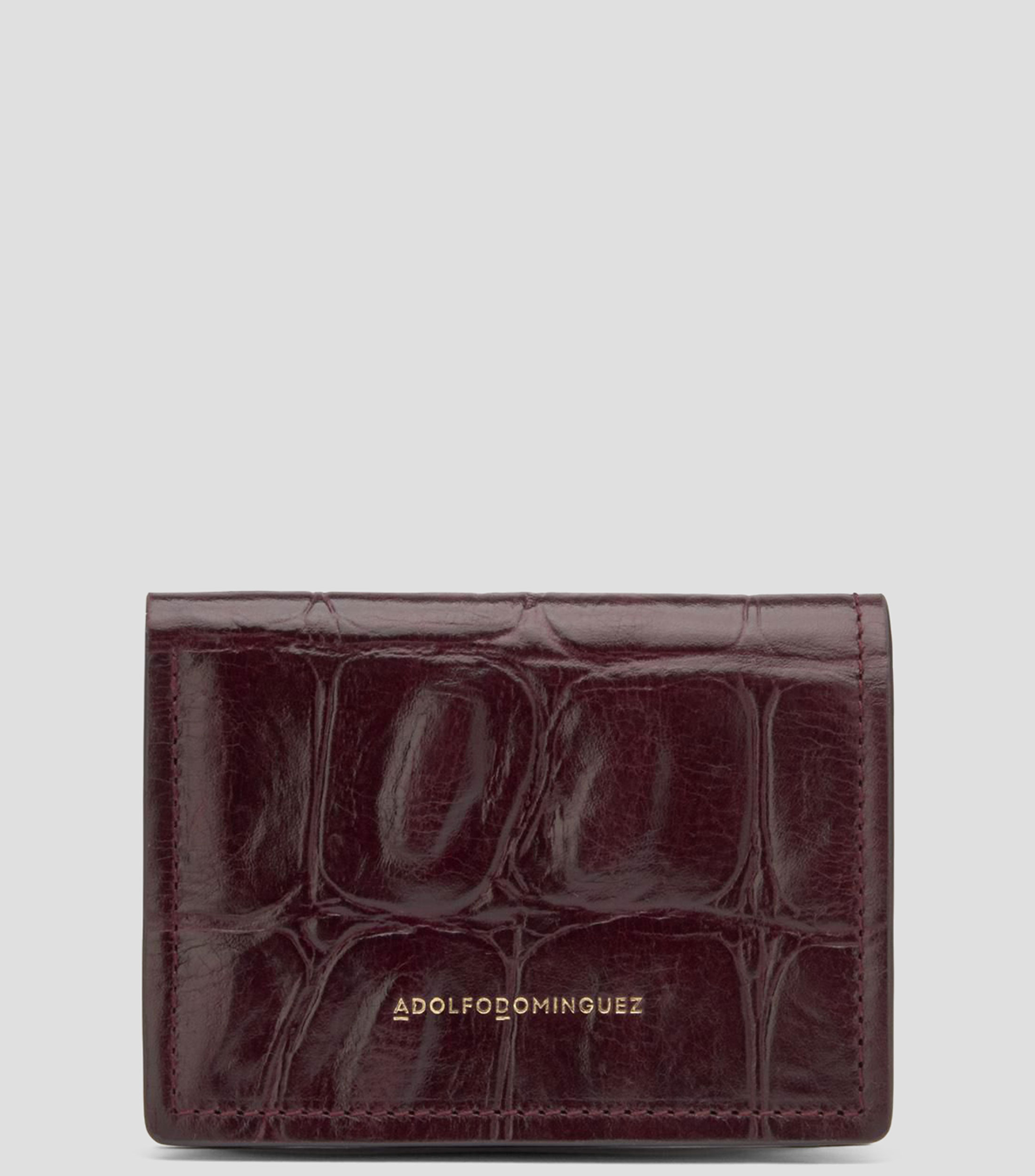 Cartera pequeña en piel con grabado efecto coco Mujer