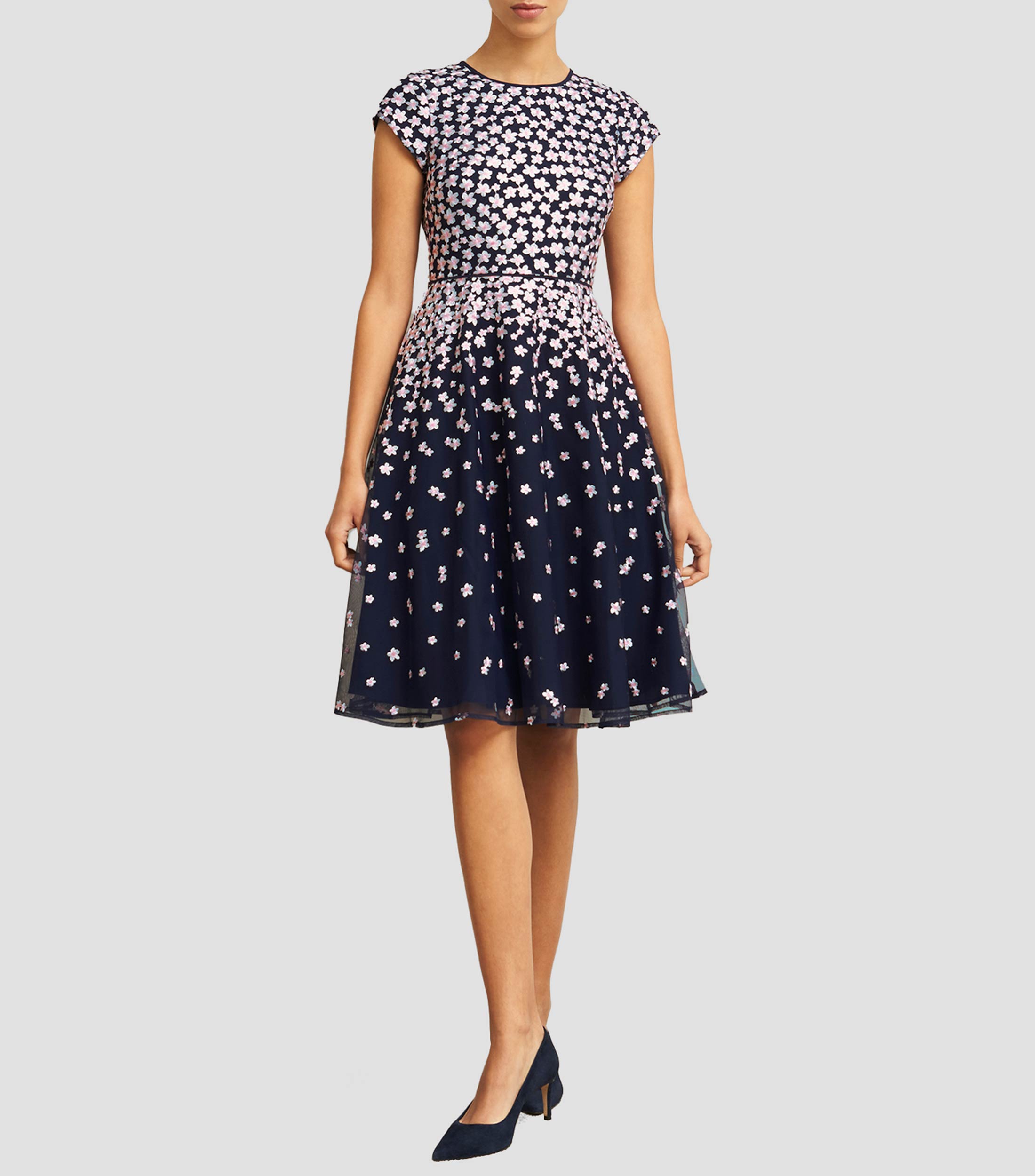 Vestido de fiesta midi con flores Betty Mujer