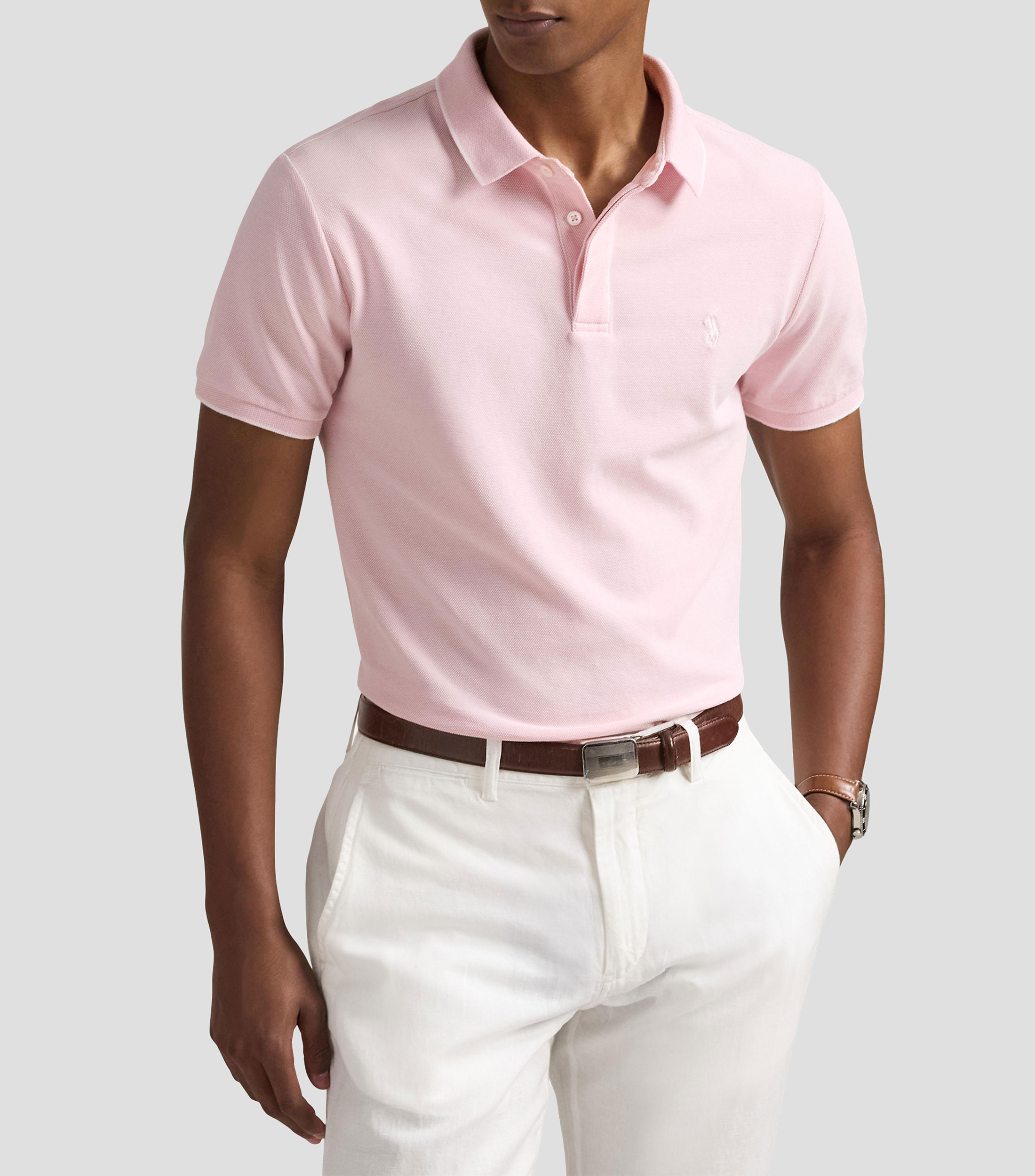 Playera tipo polo manga corta lisa Hombre